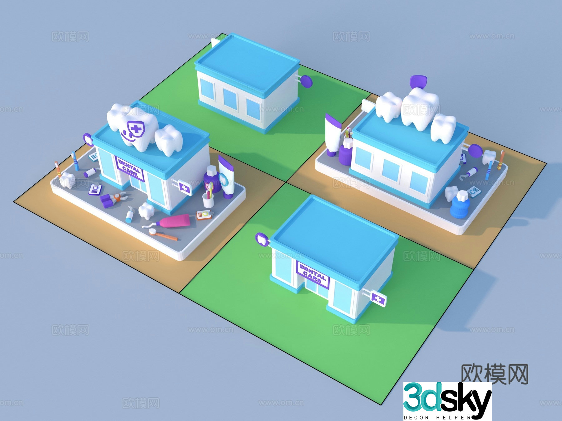 cartoon toy building sketch 3d model