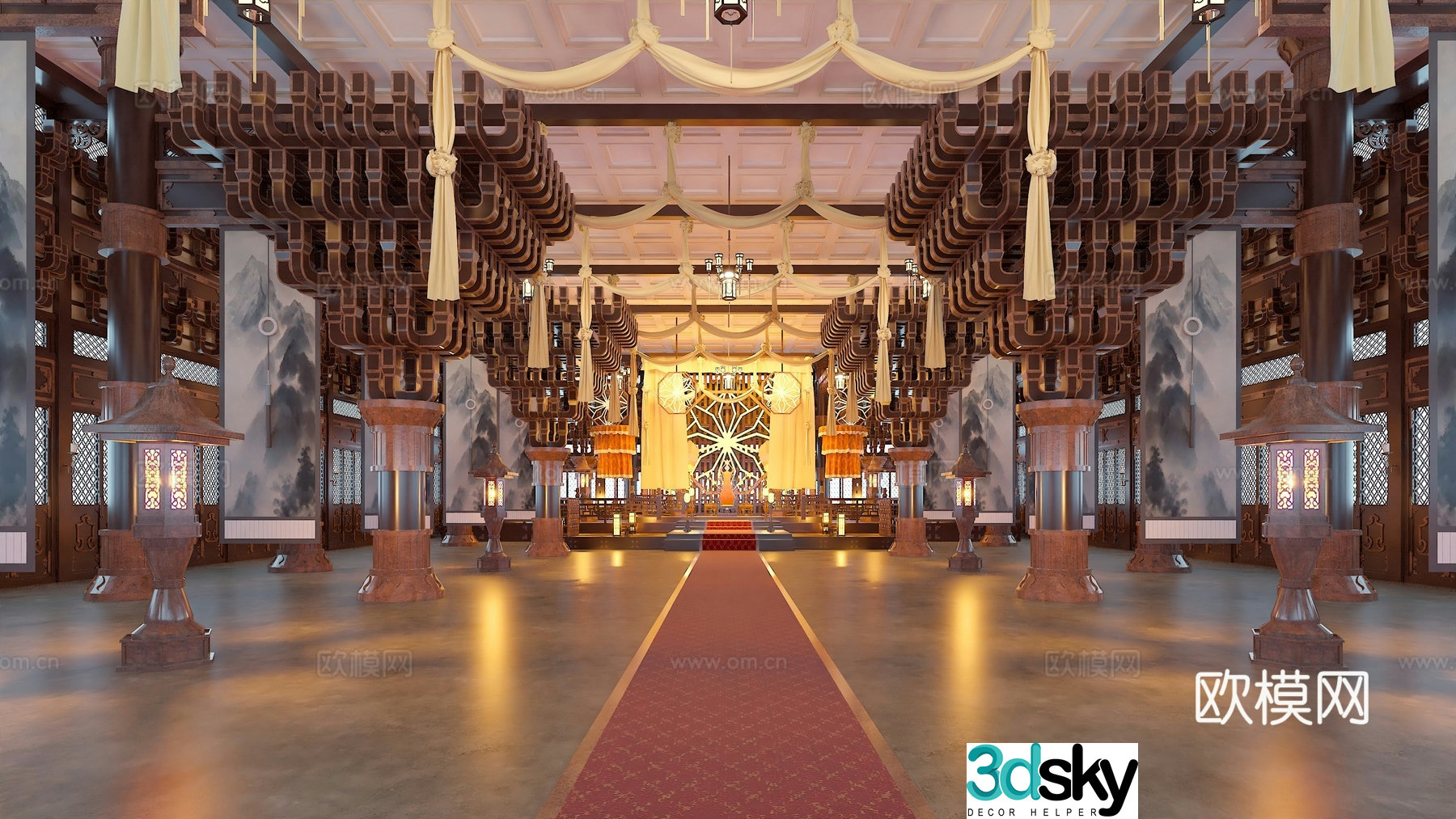 Chinese style palace Han Dynasty palace ancient palace 3d model