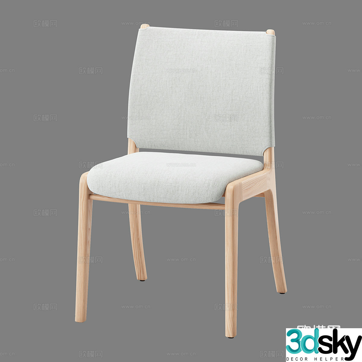 Nordic chair dining chair 3d model