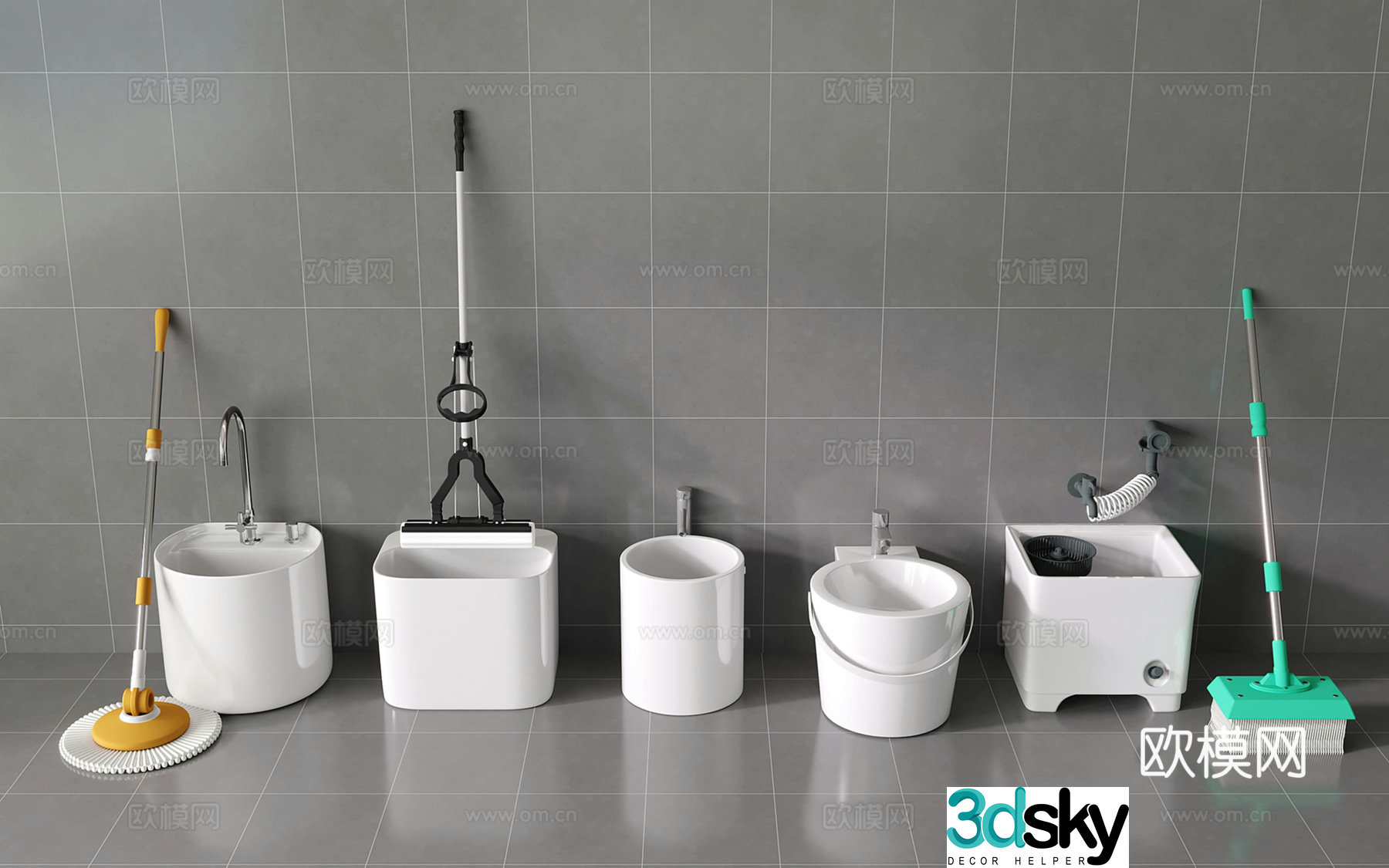 Ceramic mop pool mop pool mop pool 3d model