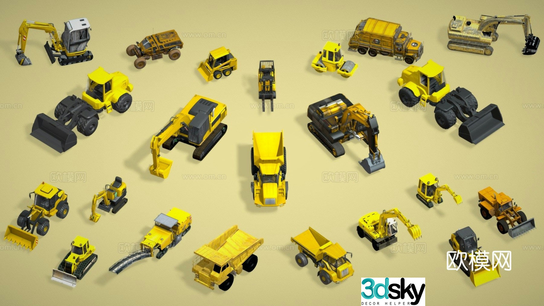 construction vehicle excavator 3d model
