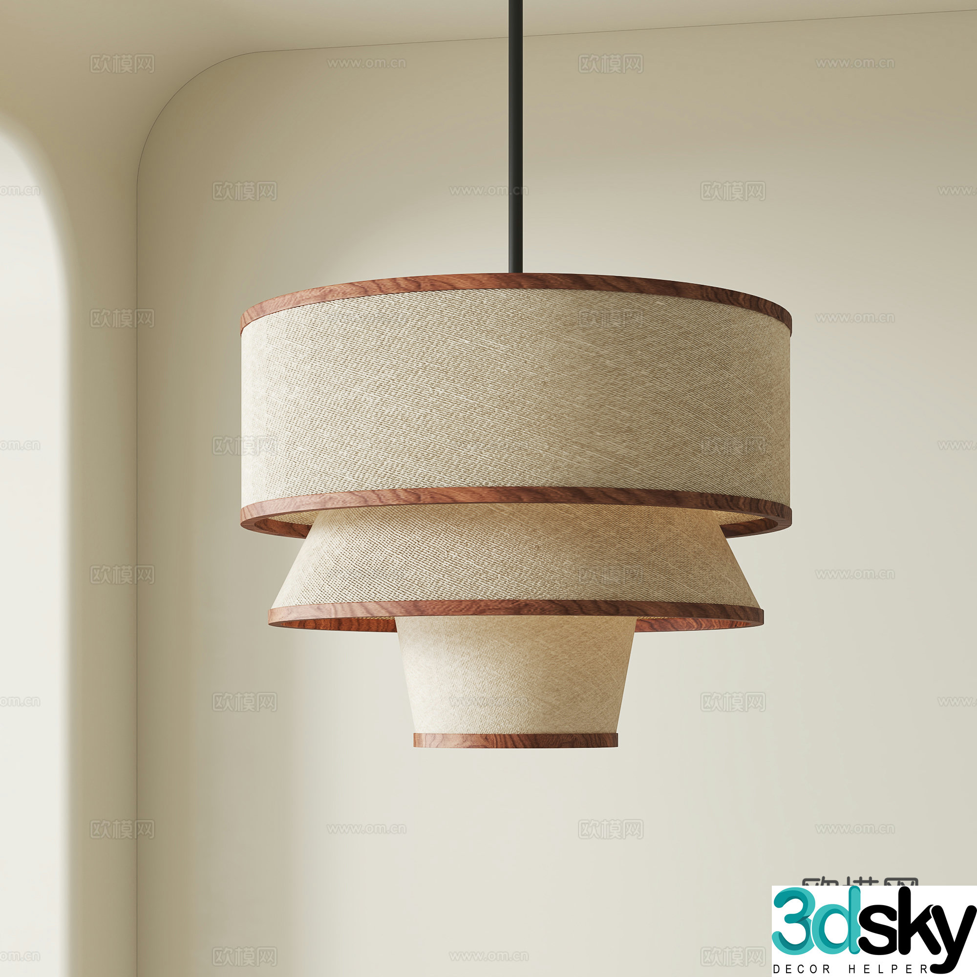 Medieval style art chandelier 3d model