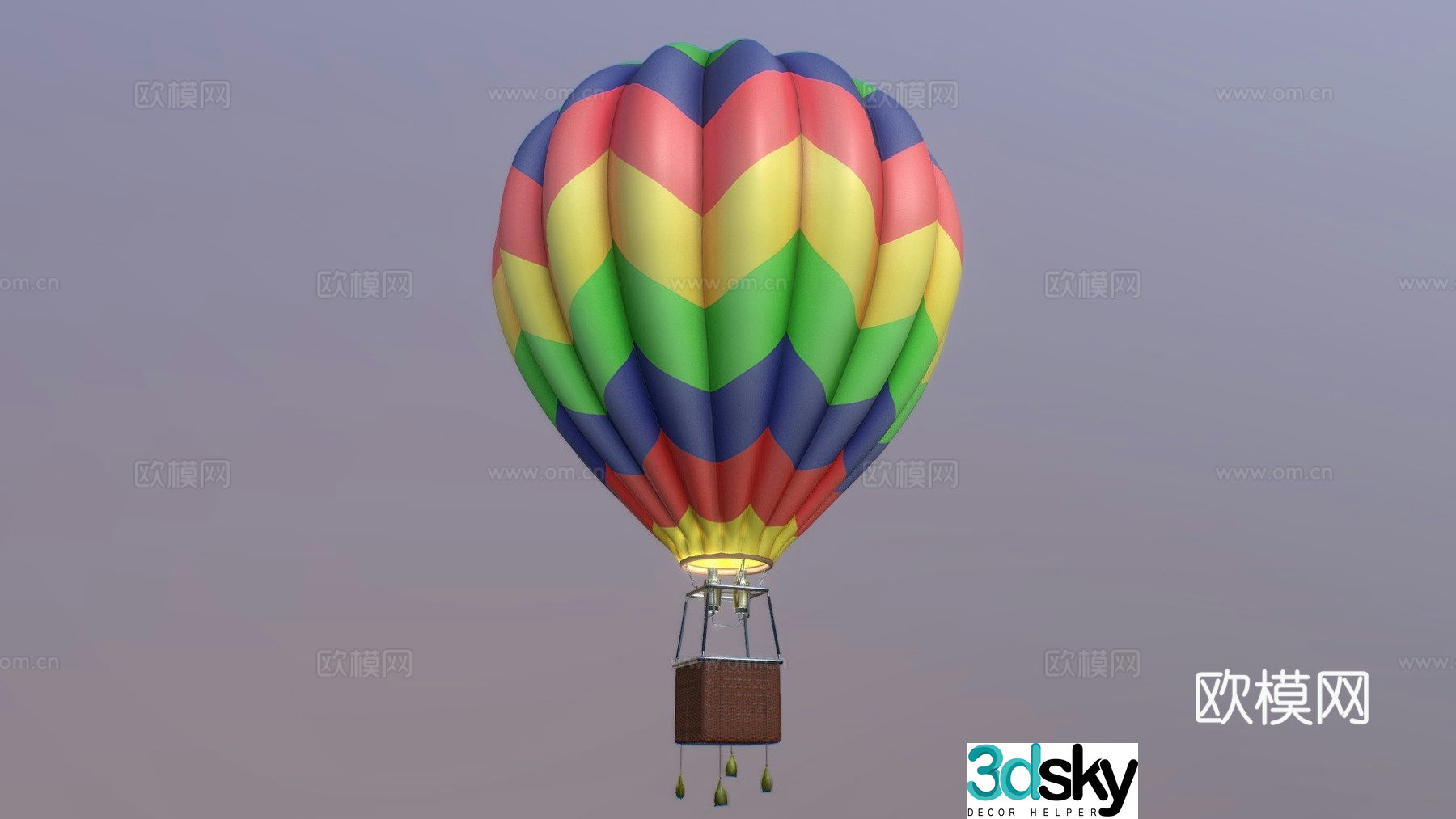 Hot air balloon hydrogen balloon 3d model