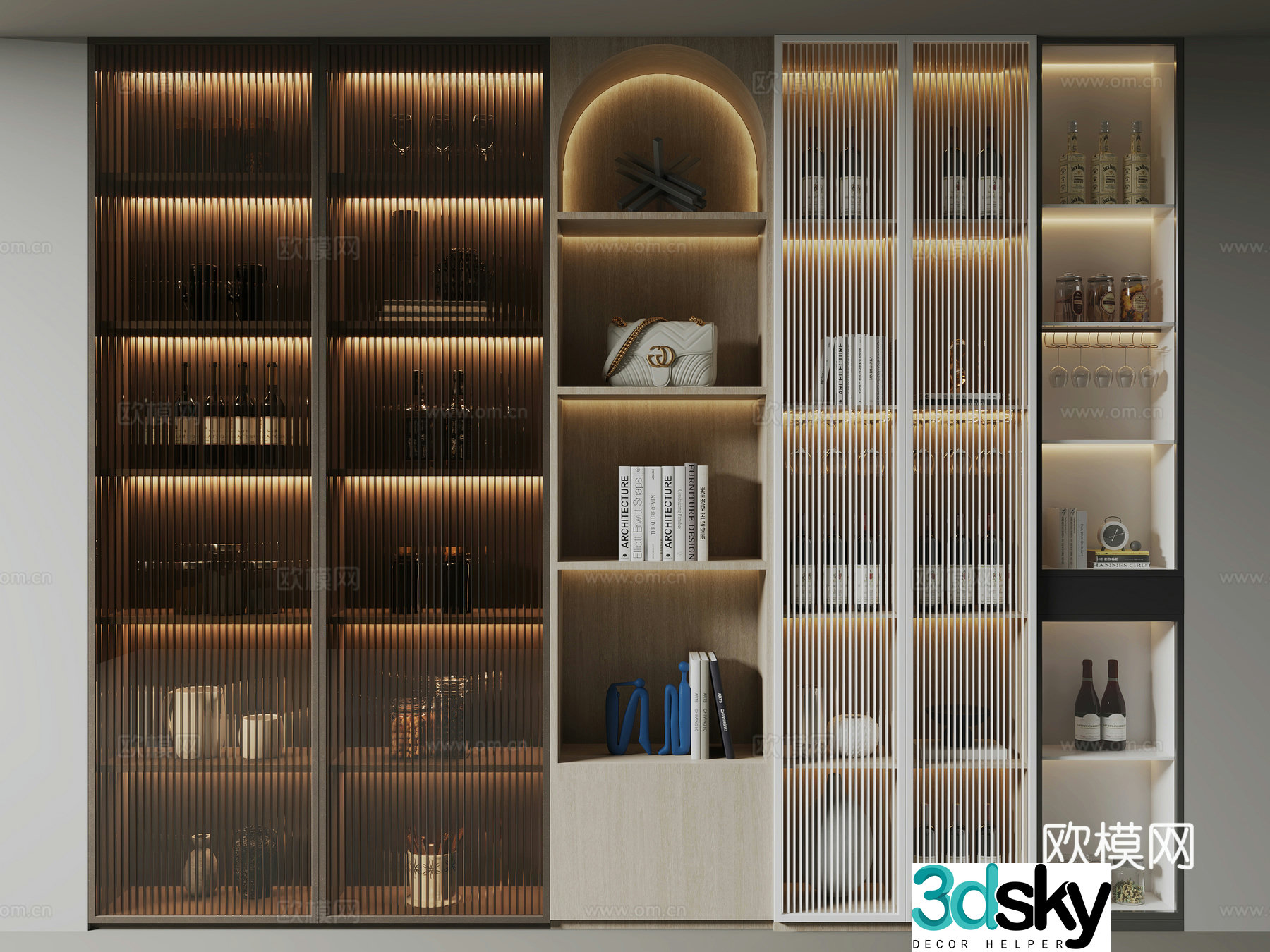 Glass wine cabinet 3d model