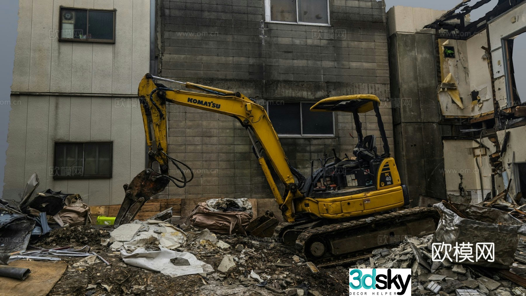 Excavator site 3d model