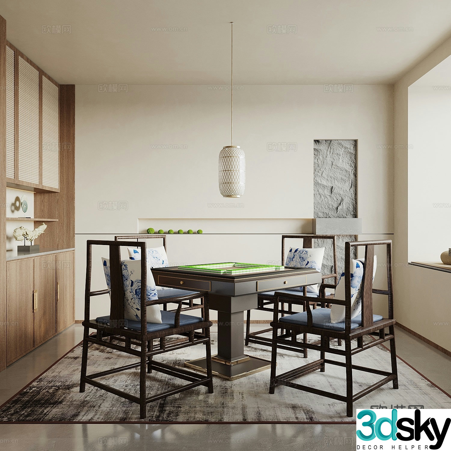 New Chinese chess and card room 3D model