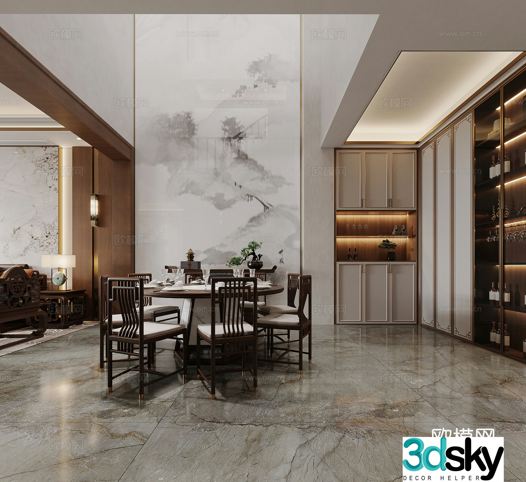 New Chinese restaurant 3d model