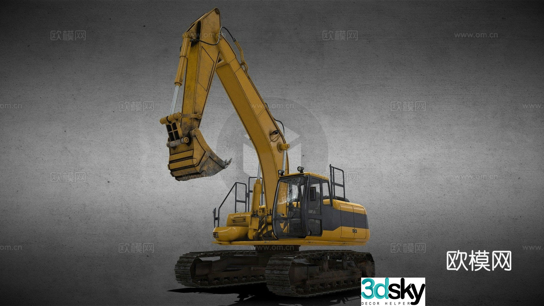 excavator crane excavator 3d model