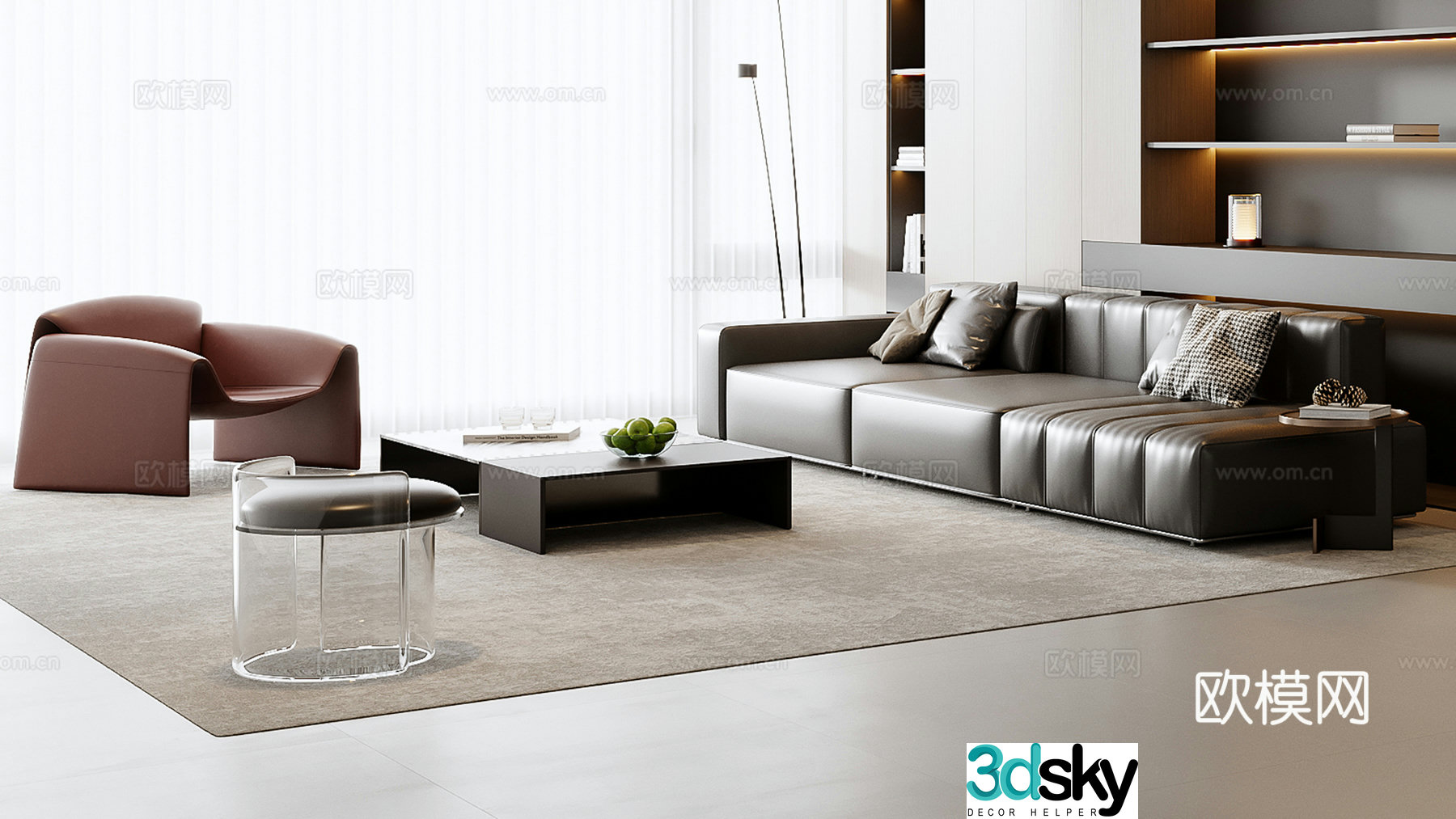Italian sectional sofa 3d model