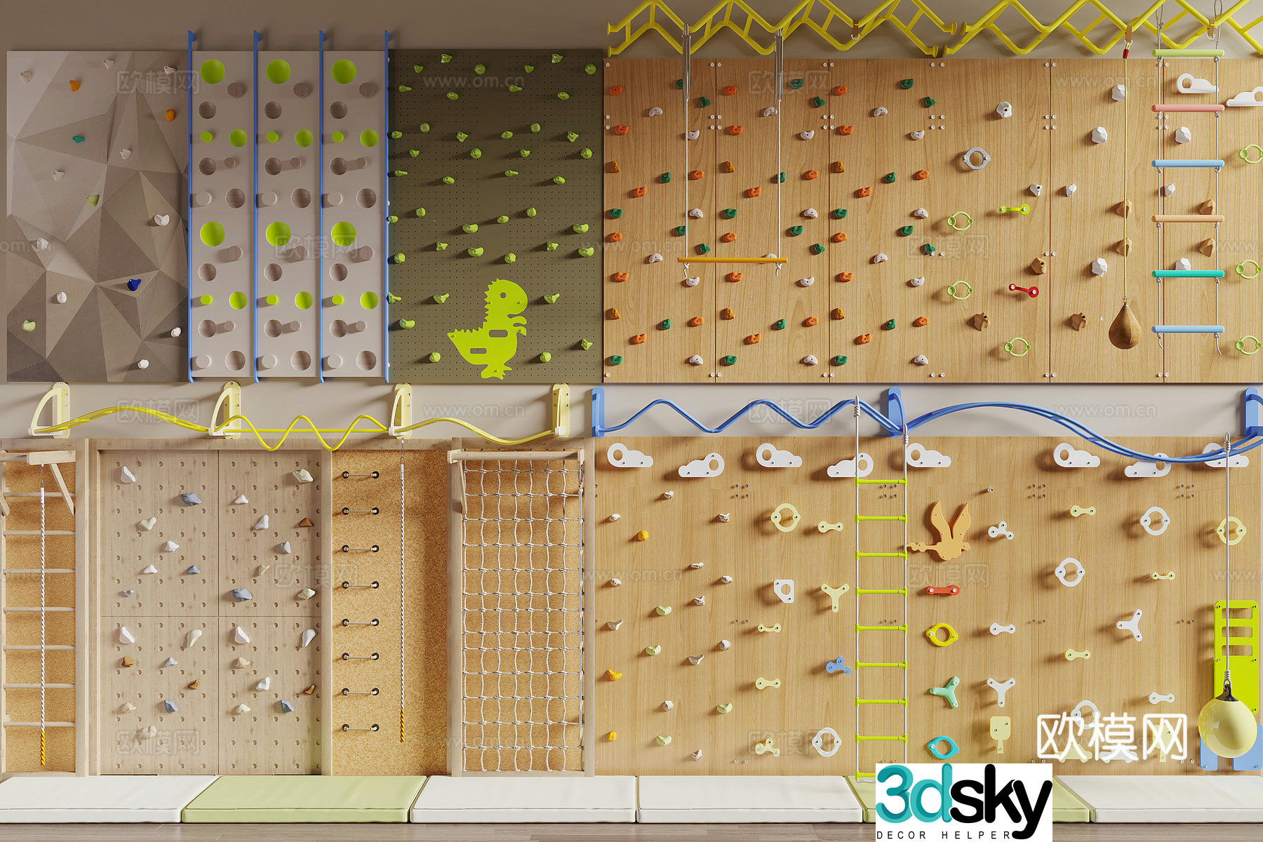 Modern climbing wall climbing frame 3d model