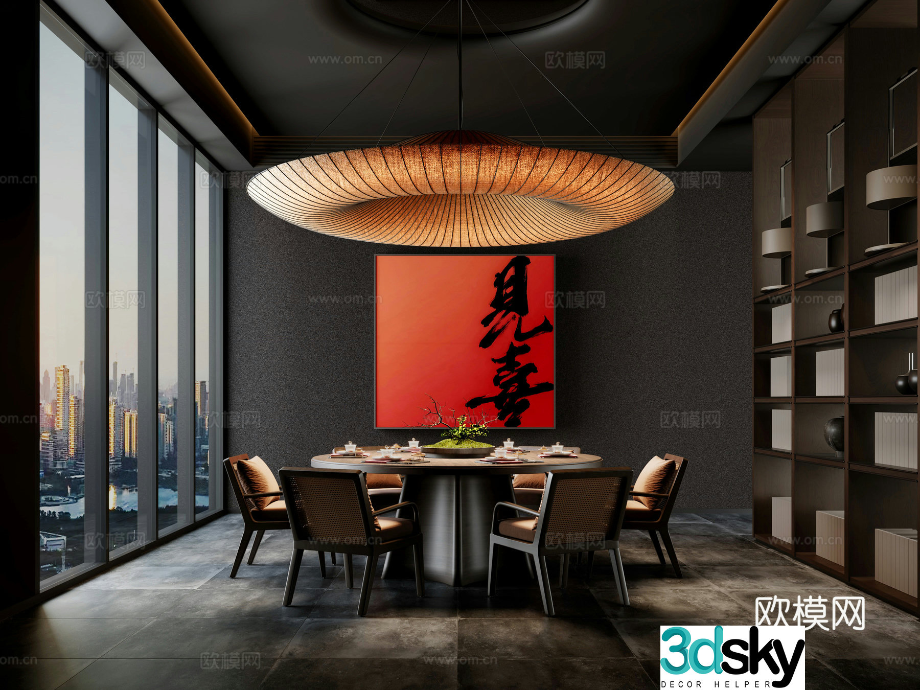 New Chinese style Chinese restaurant box 3D model