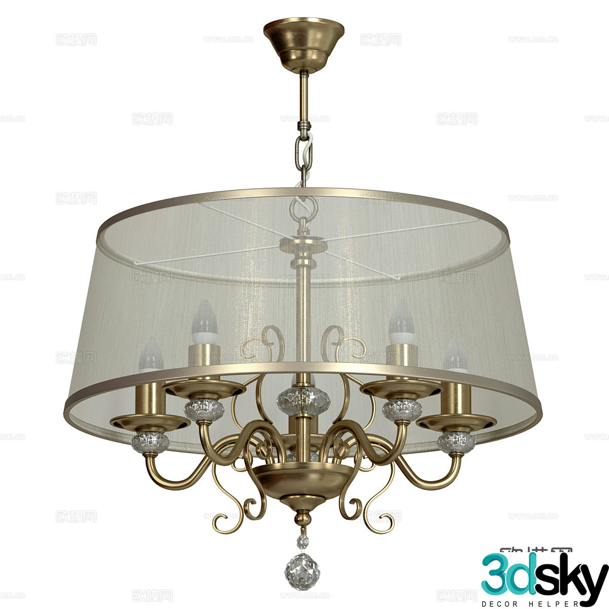 Light luxury chandeliers candlestick chandeliers 3D model