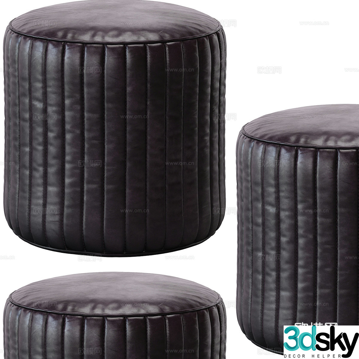 Stool round stool sofa stool low stool 3d model