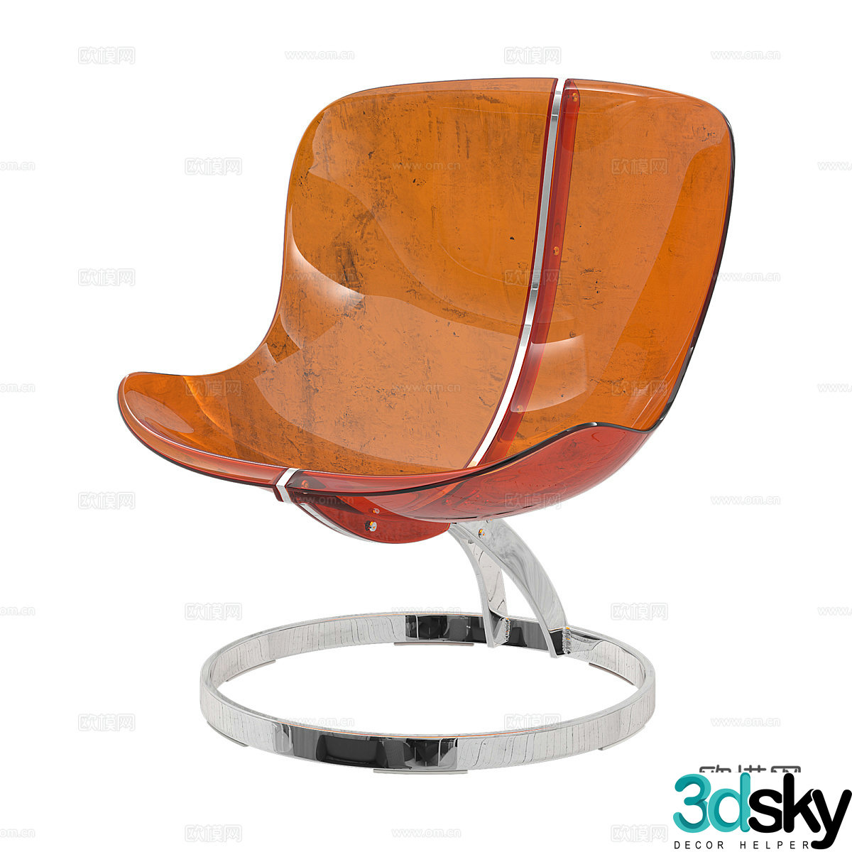Nordic chair leisure chair 3d model