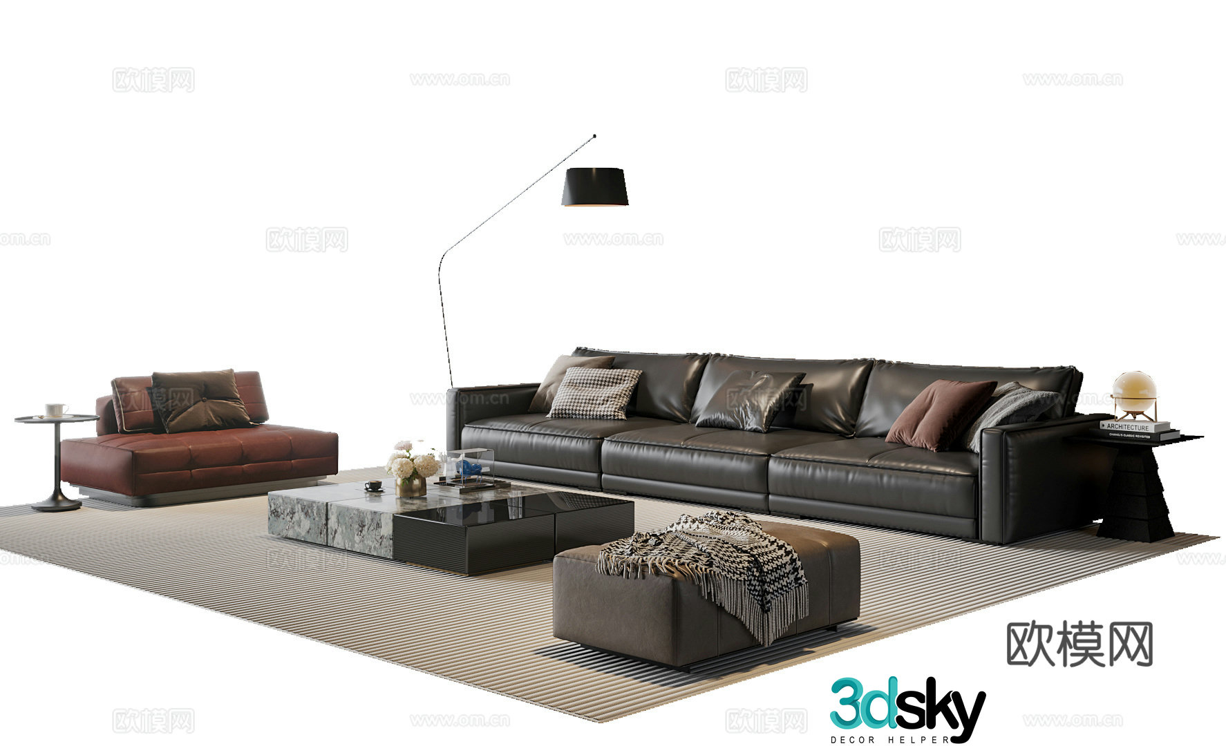 Italian sectional sofa 3d model
