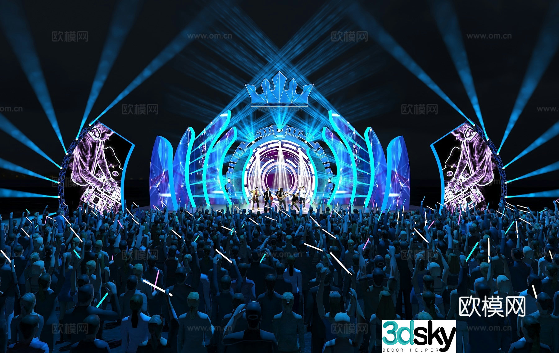 Outdoor stage music festival 3d model