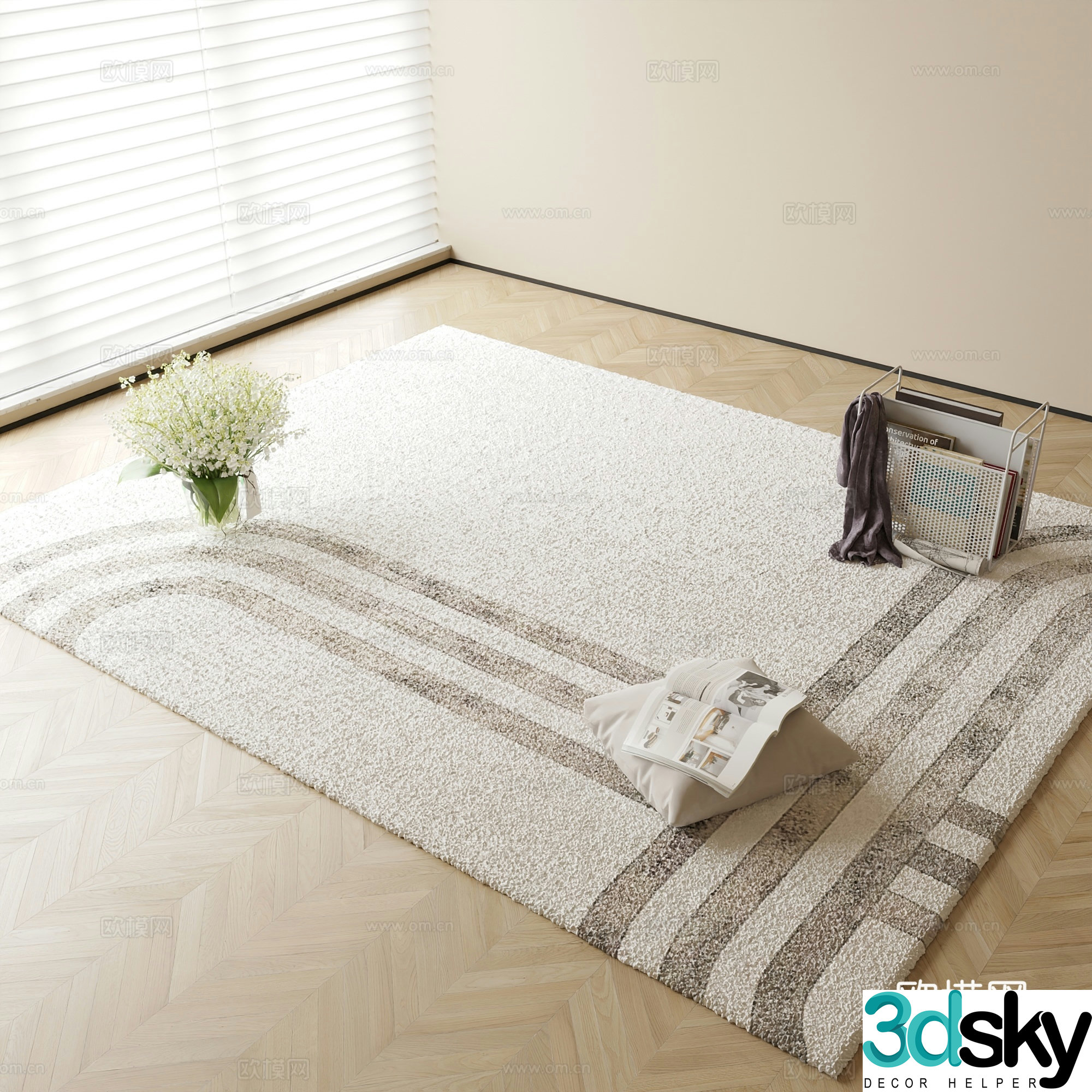 Modern carpet Square carpet 3d model