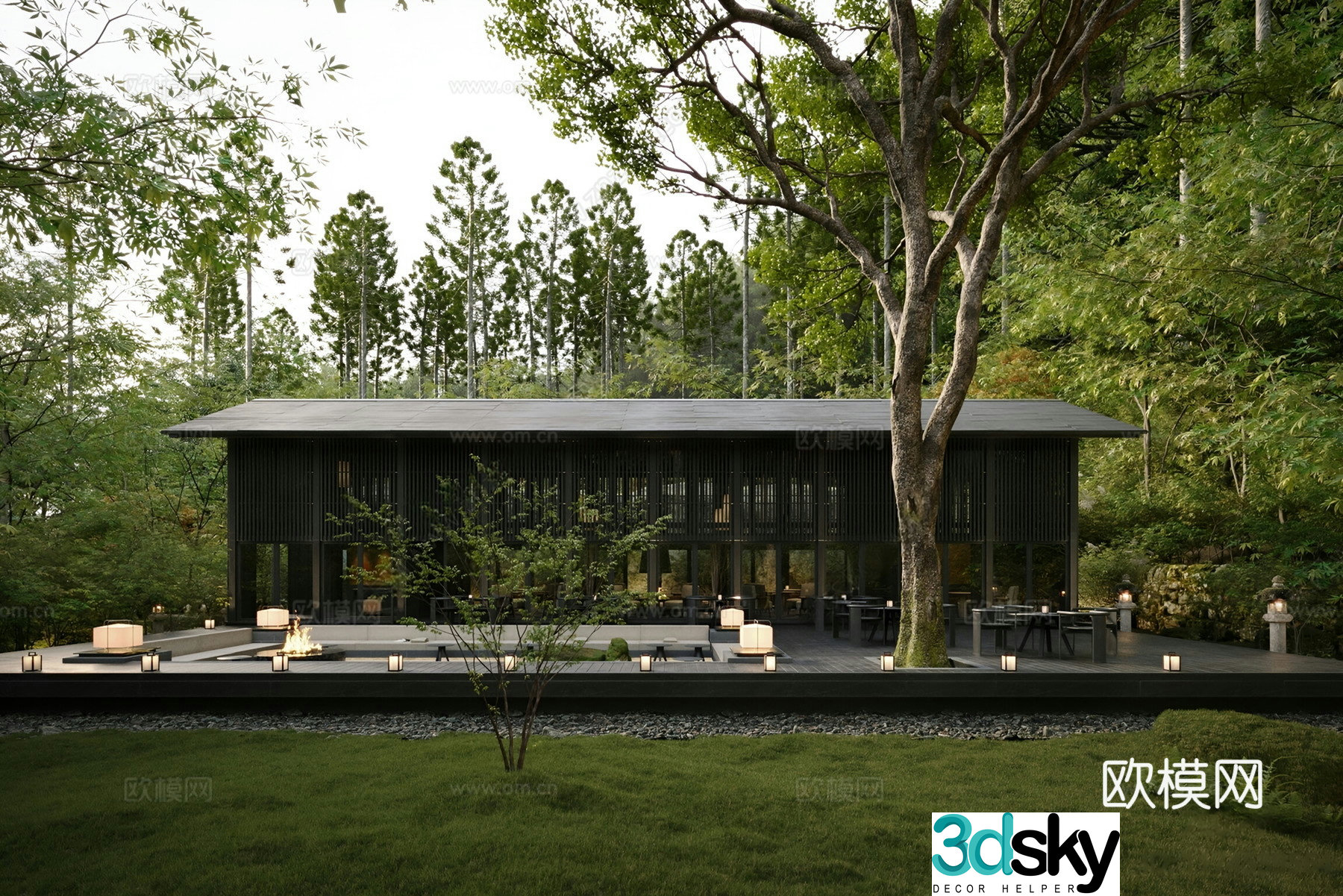 Hotel exterior 3d model