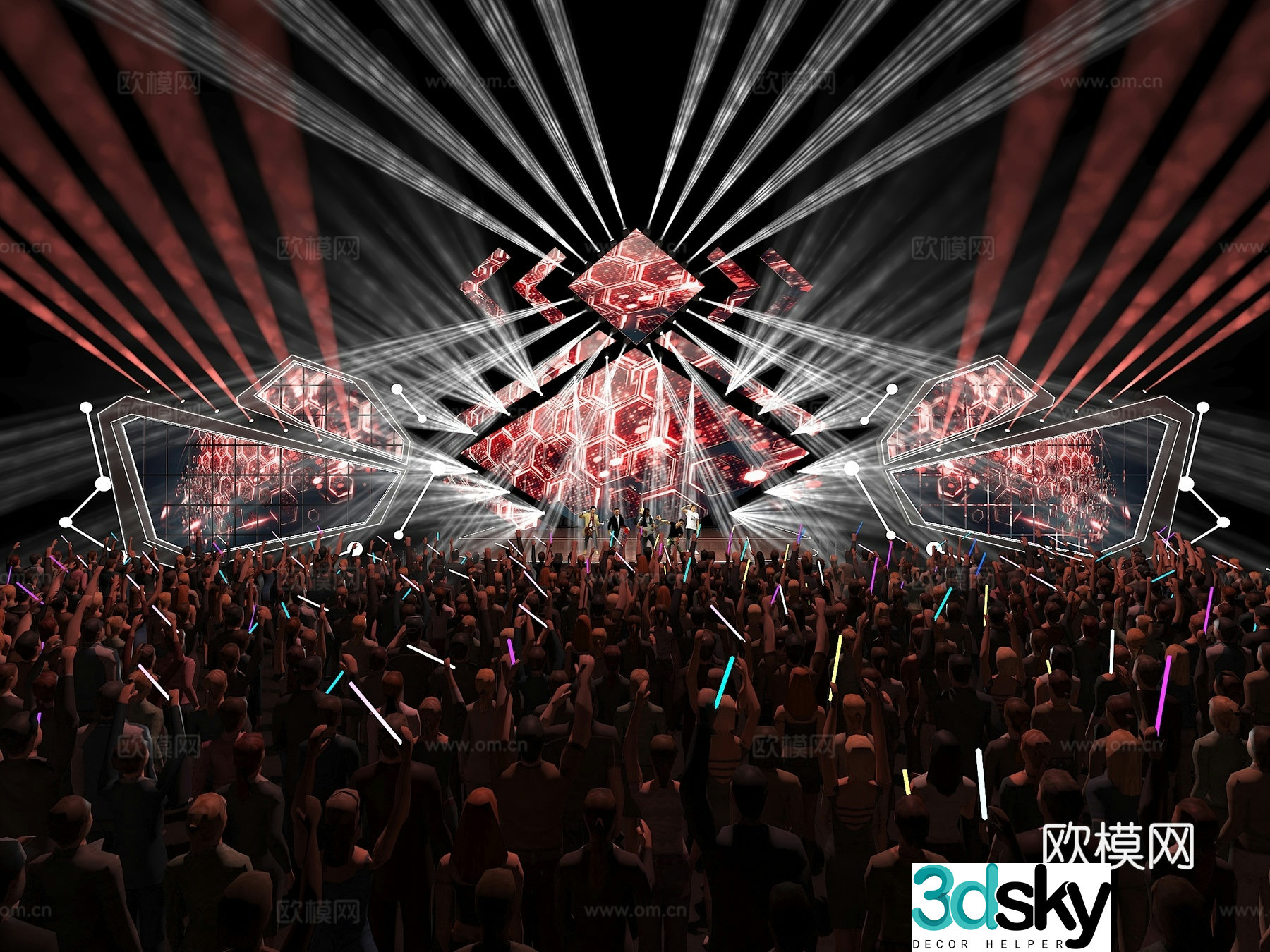 Outdoor stage music festival 3d model