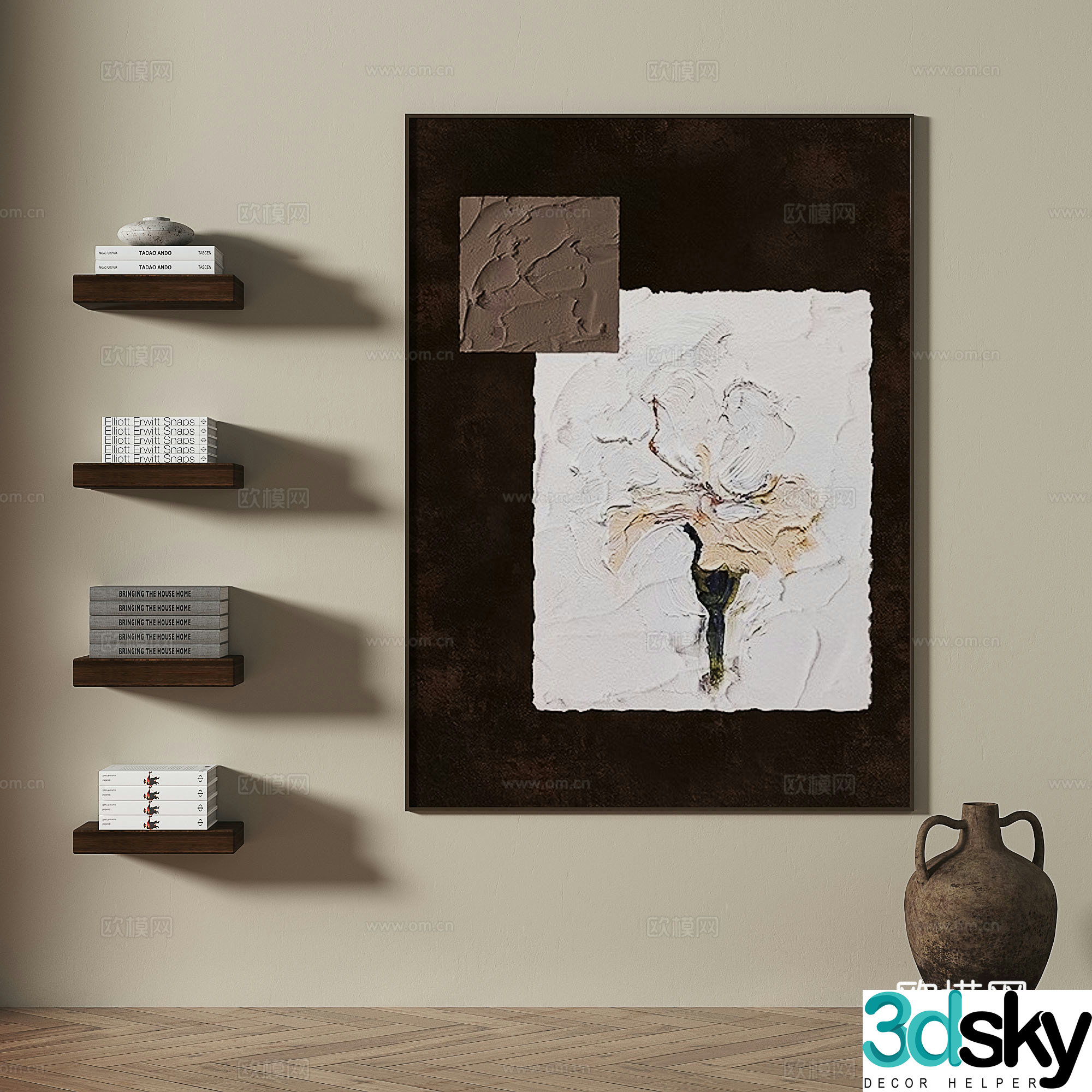 Medieval style decorative painting texture painting hanging painting 3D model
