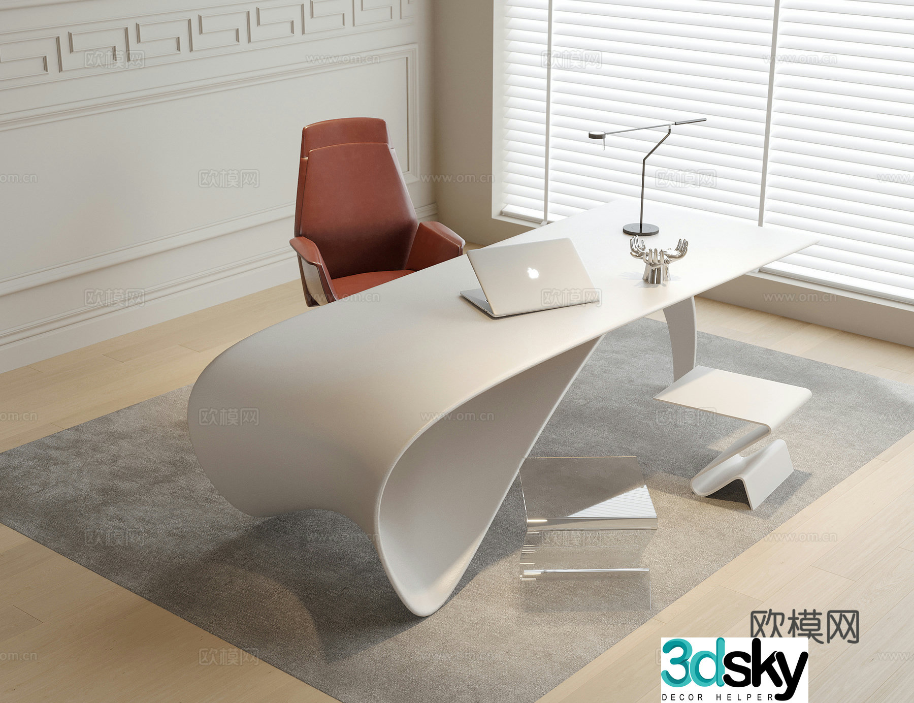 Modern boss desk desk chair desk chair 3d model