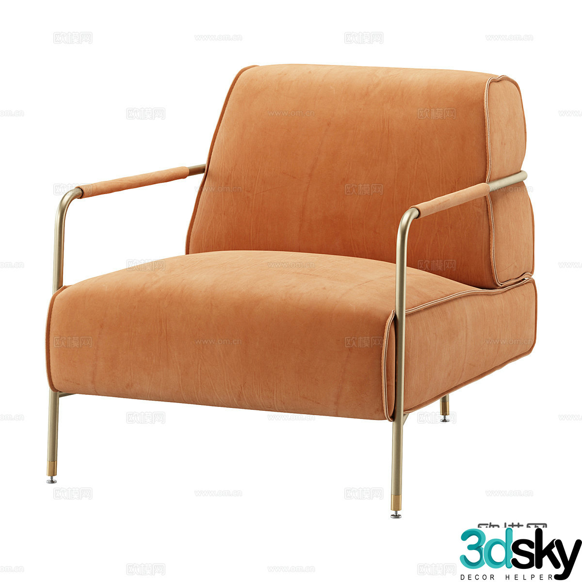 Light luxury leisure chair sofa chair 3d model