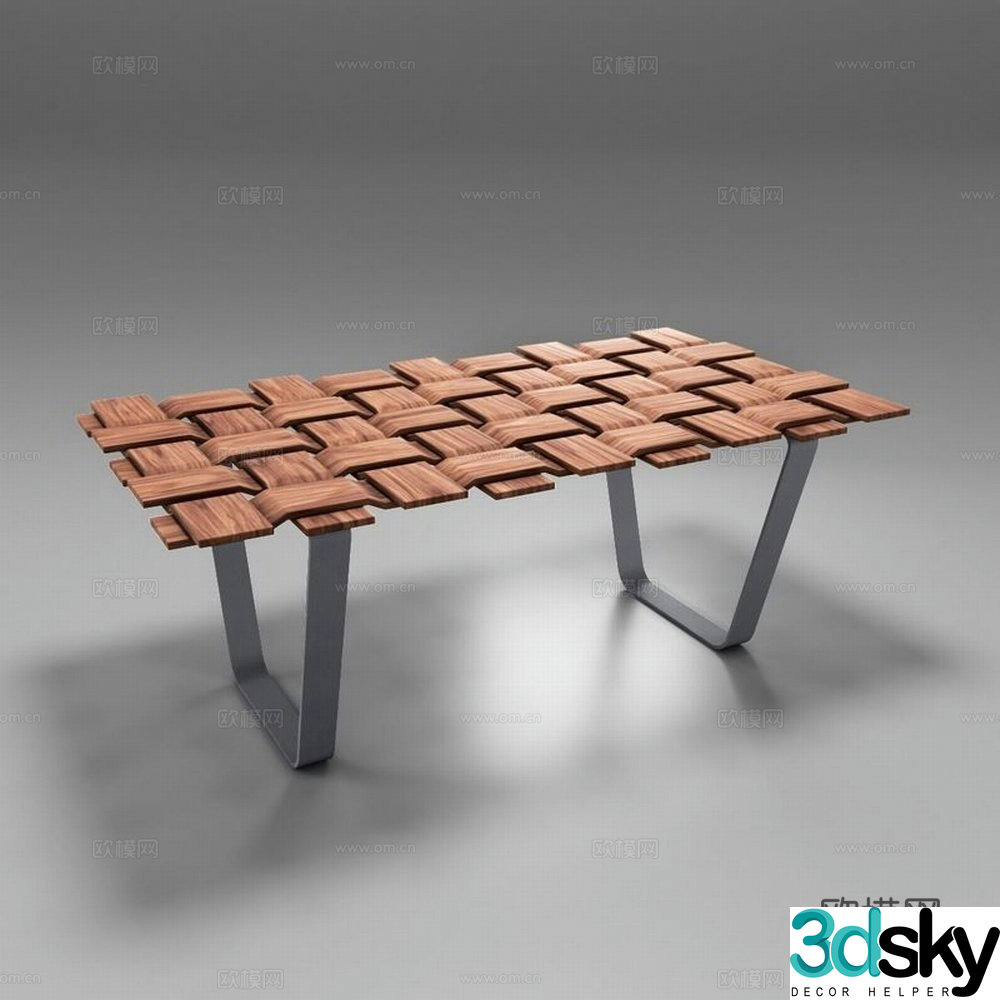 Modern style desk wooden table 3d model