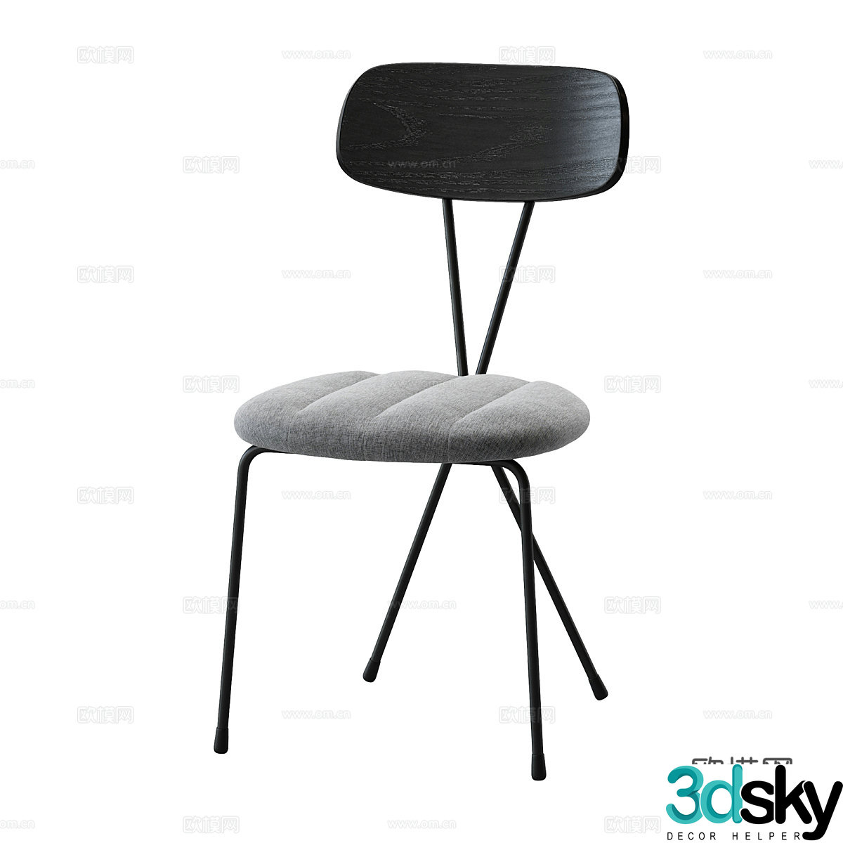 Nordic chair dining chair 3d model