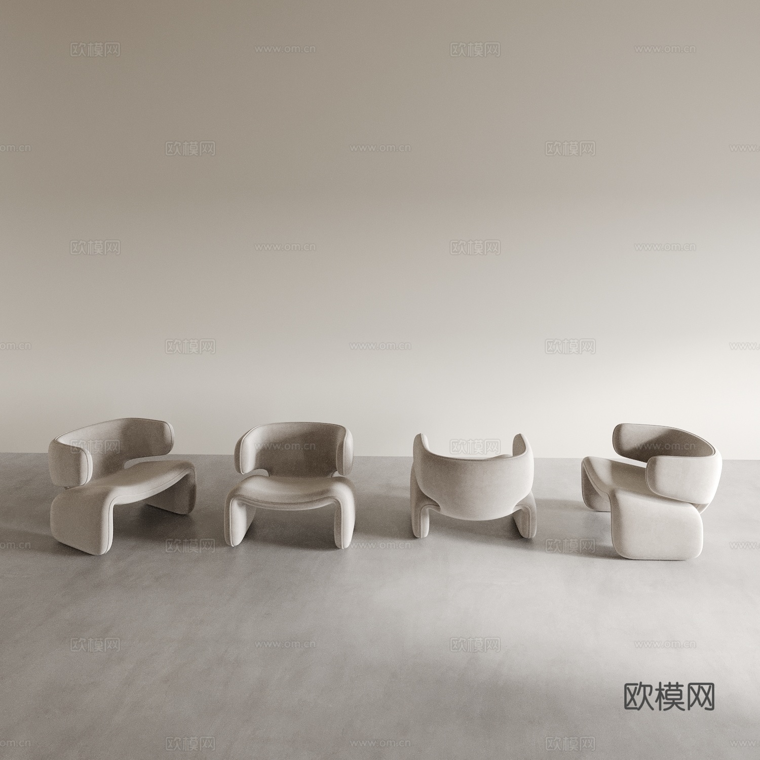 Modern leisure chair sofa chair back chair 3d model