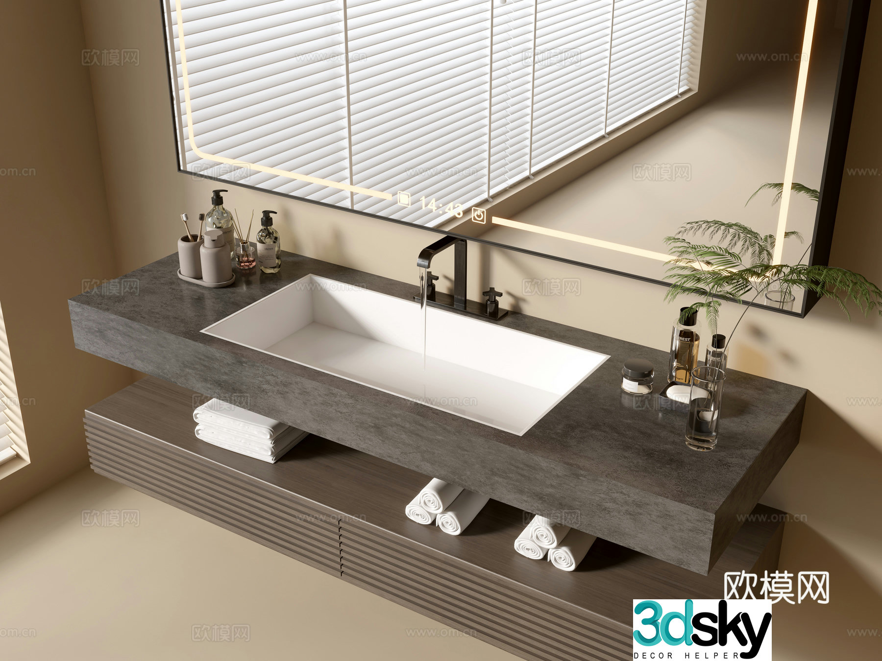 Modern bathroom cabinet bathroom basin bathroom accessories 3d model