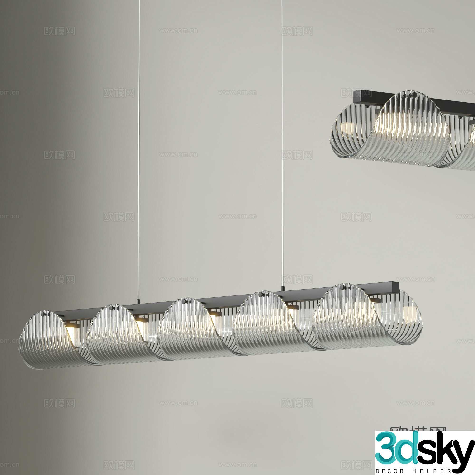 Nordic chandelier bar chandelier 3d model