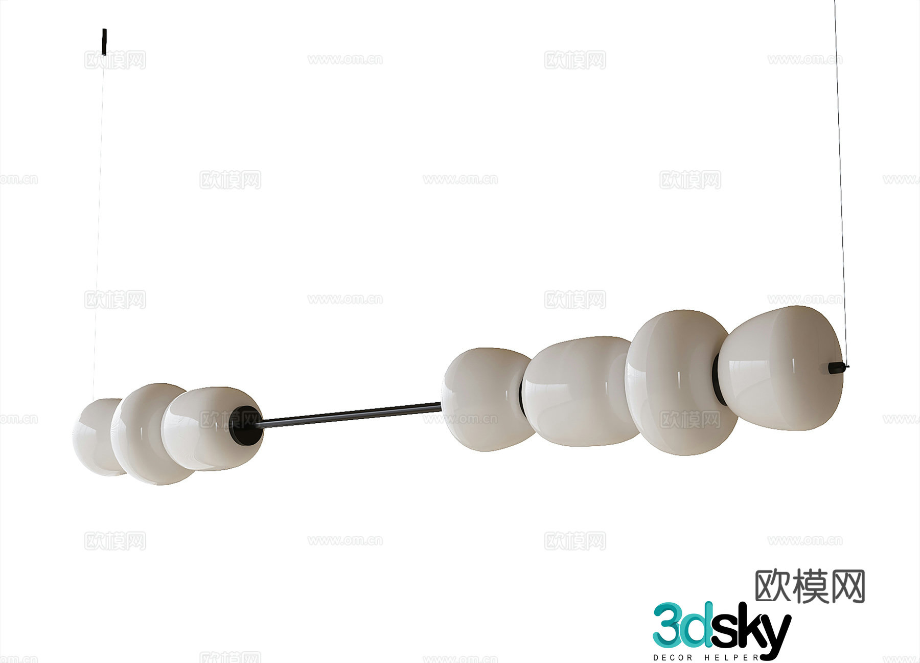 Modern dining room chandelier study chandelier 3d model