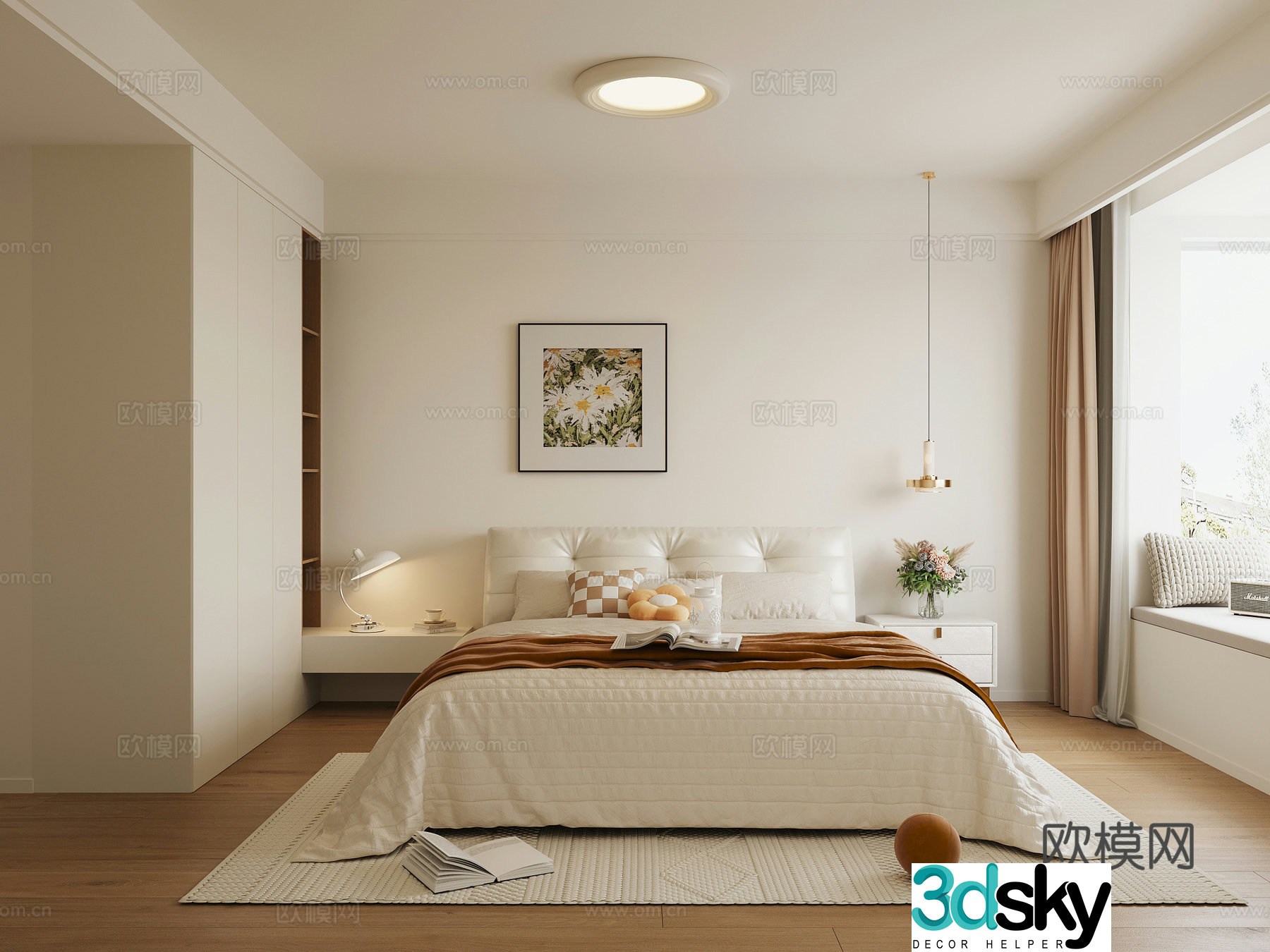 Cream style bedroom master bedroom 3d model