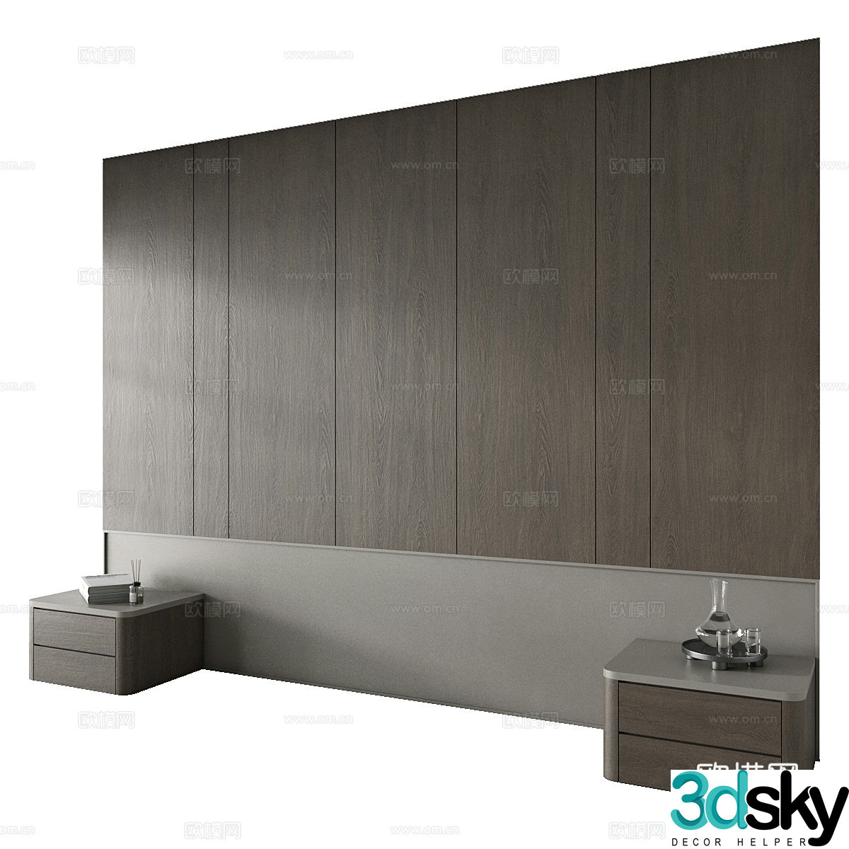 Modern background wall bedside background 3d model
