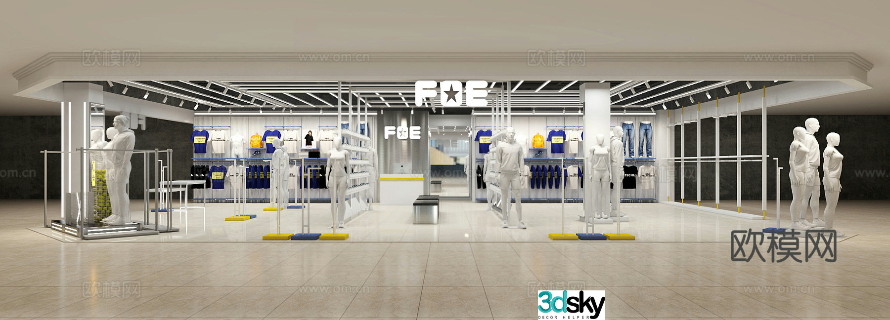 Modern clothing store 3d model