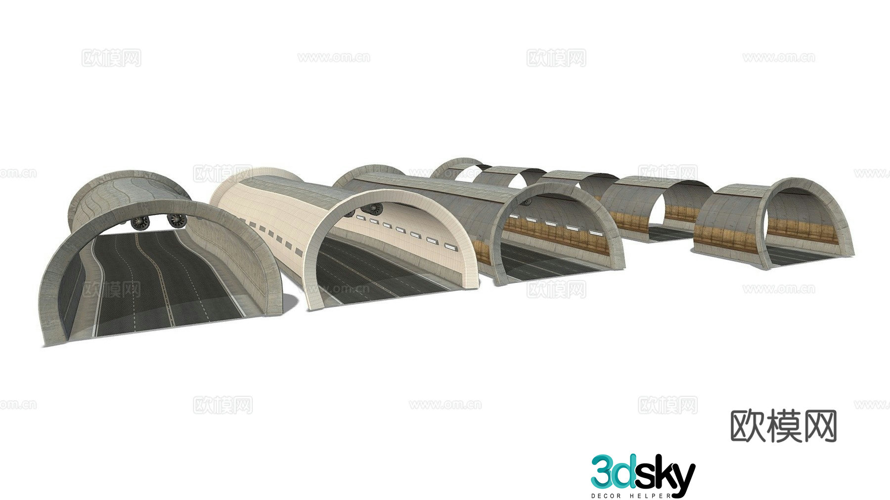3D model of highway tunnel