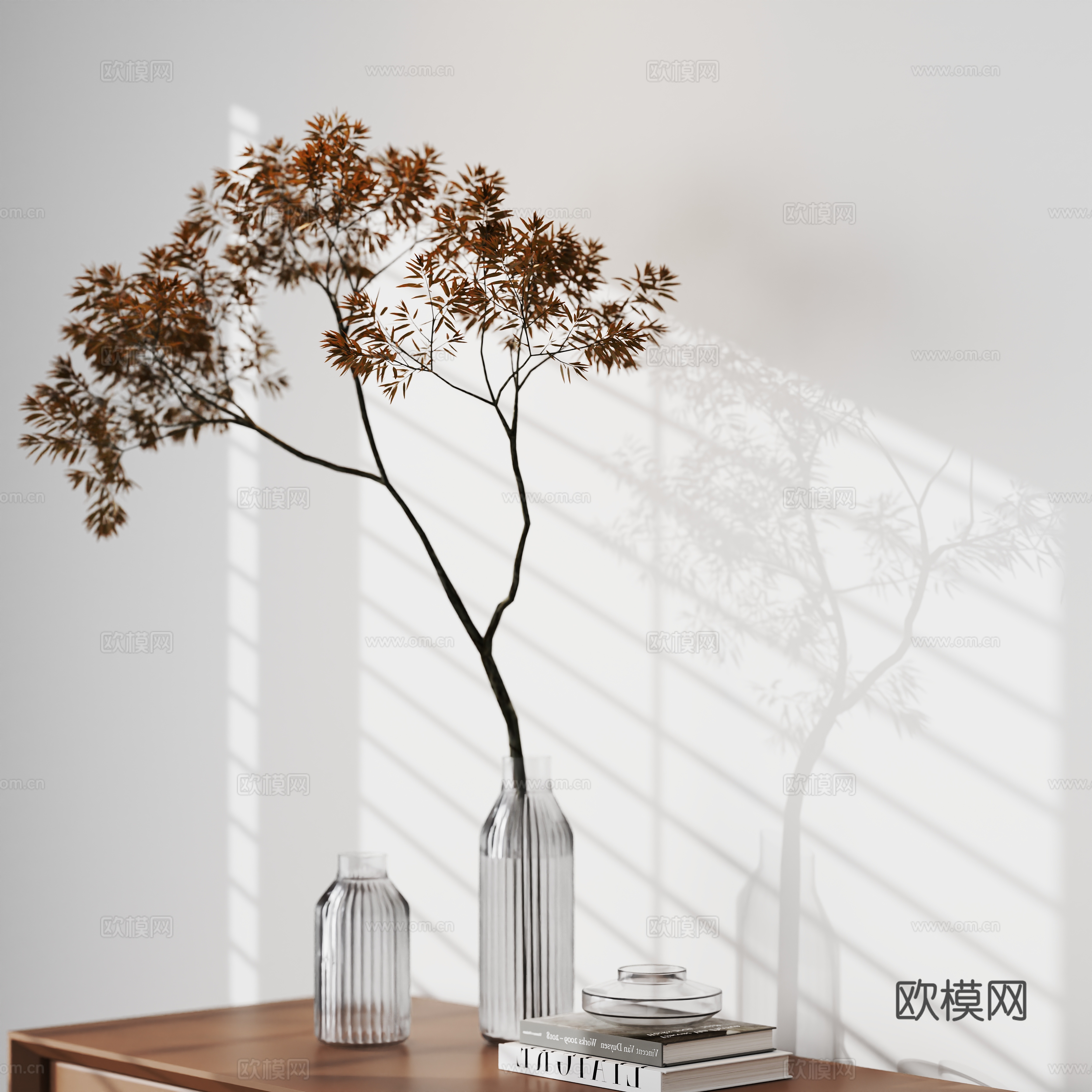 modern vase floral aquatic plant 3d model
