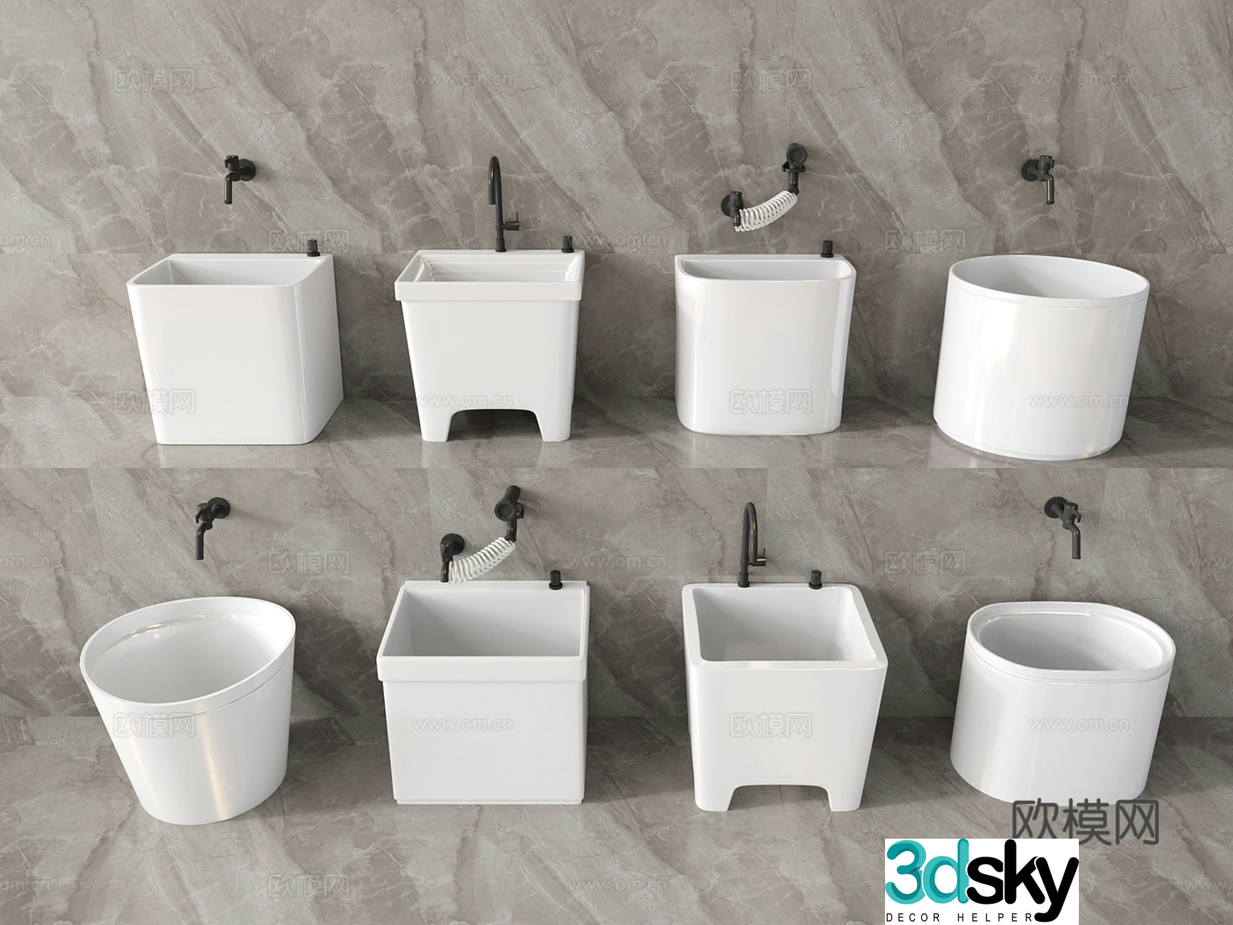 Ceramic mop pool mop pool mop pool 3d model
