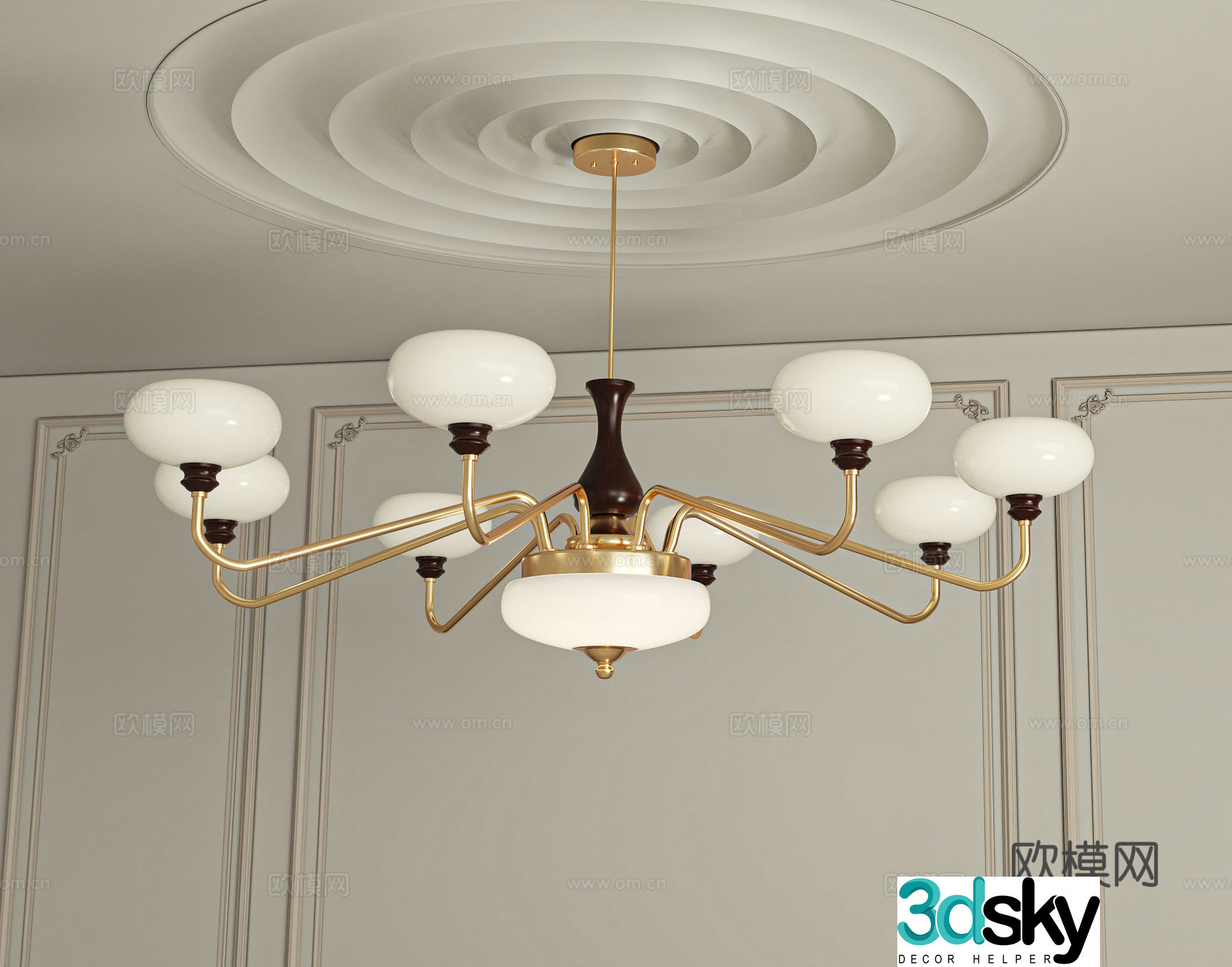 French chandelier hall chandelier 3d model