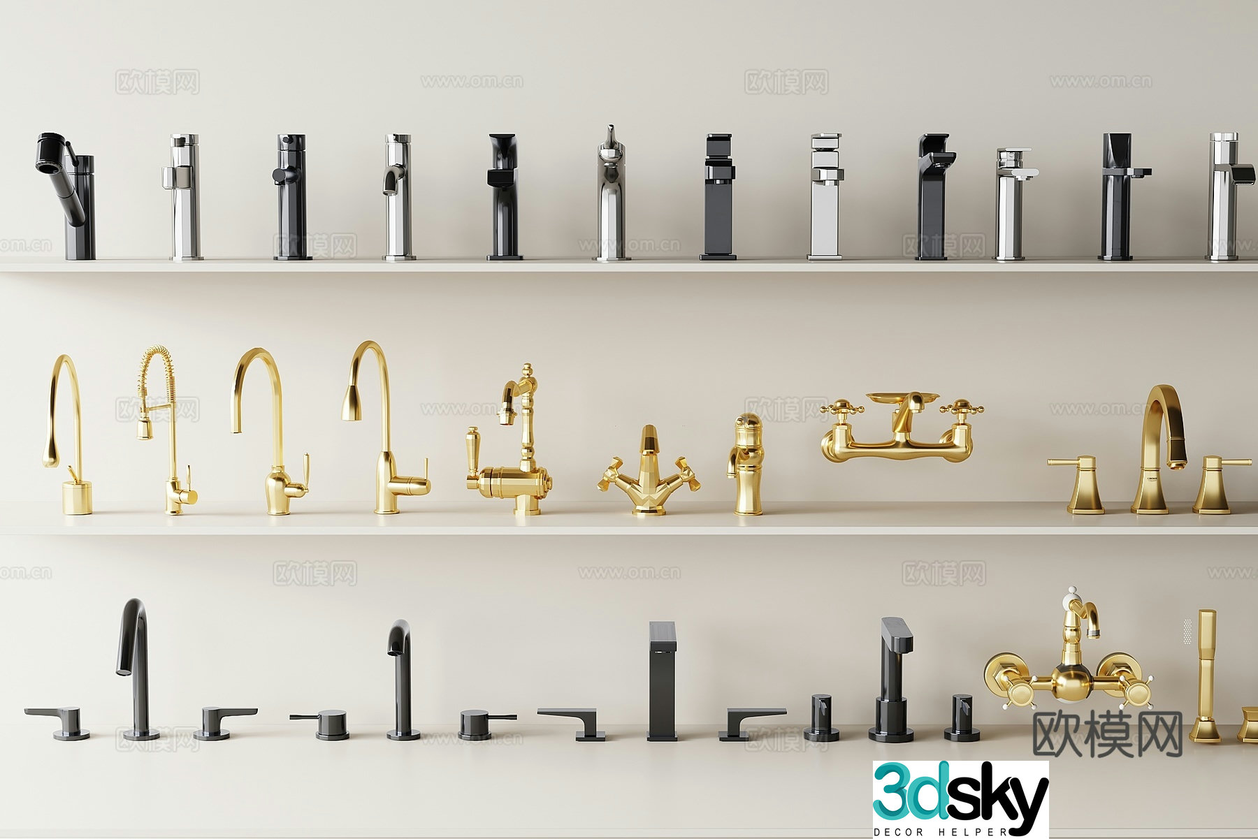 Stainless steel faucet 3d model