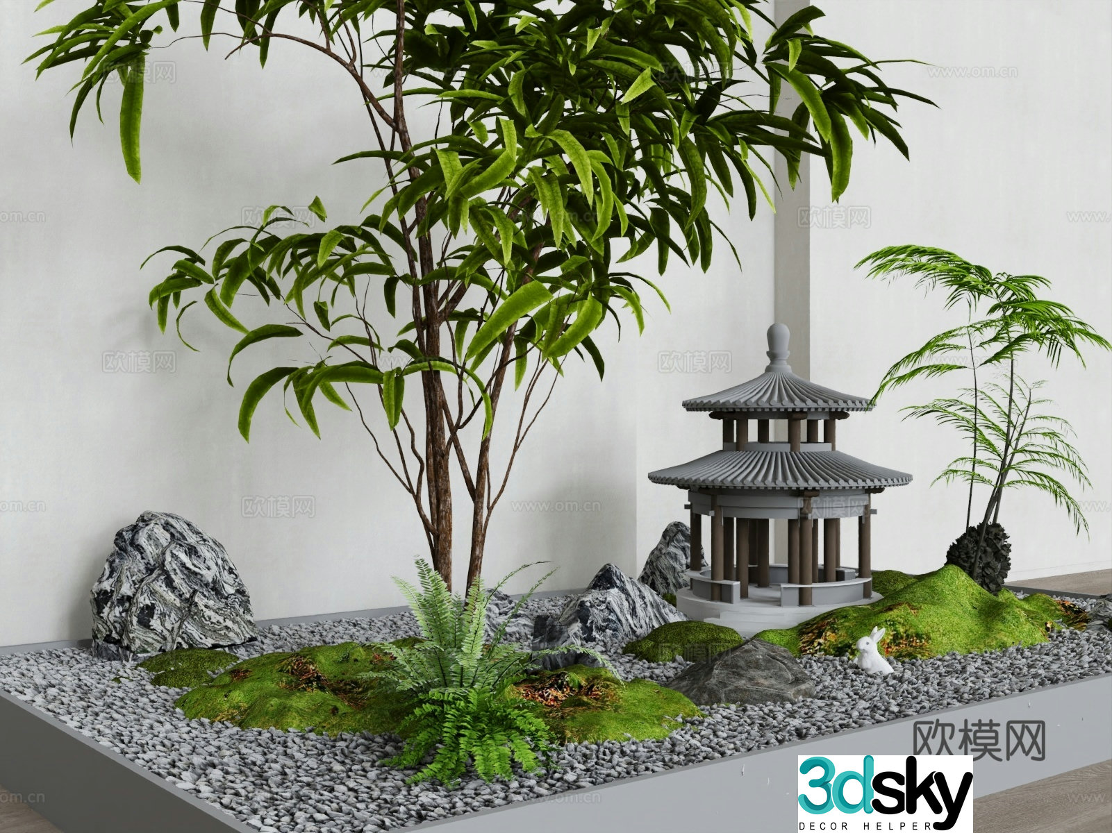 Indoor landscape plant landscaping 3d model