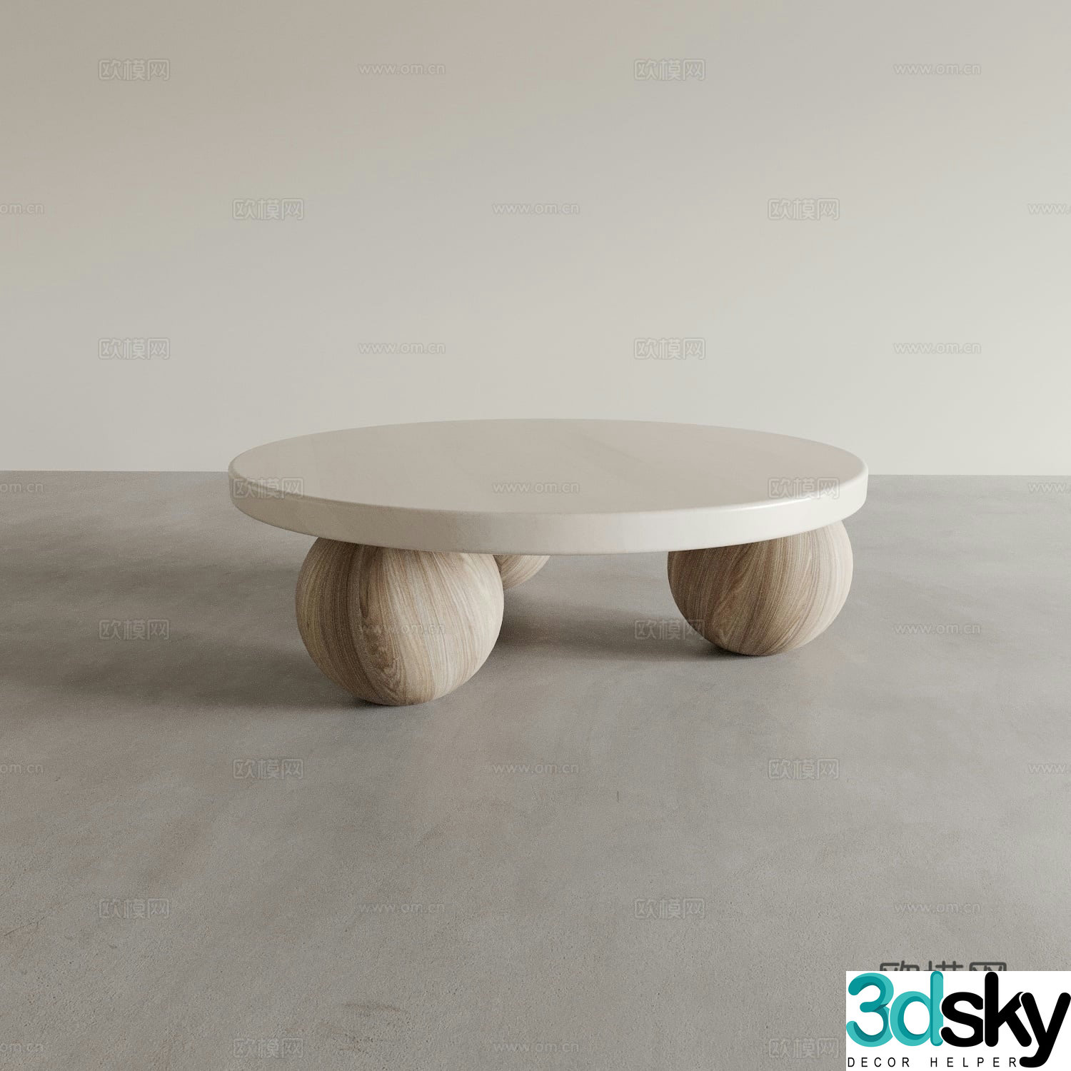 Wabi-sabi coffee table round coffee table 3D model