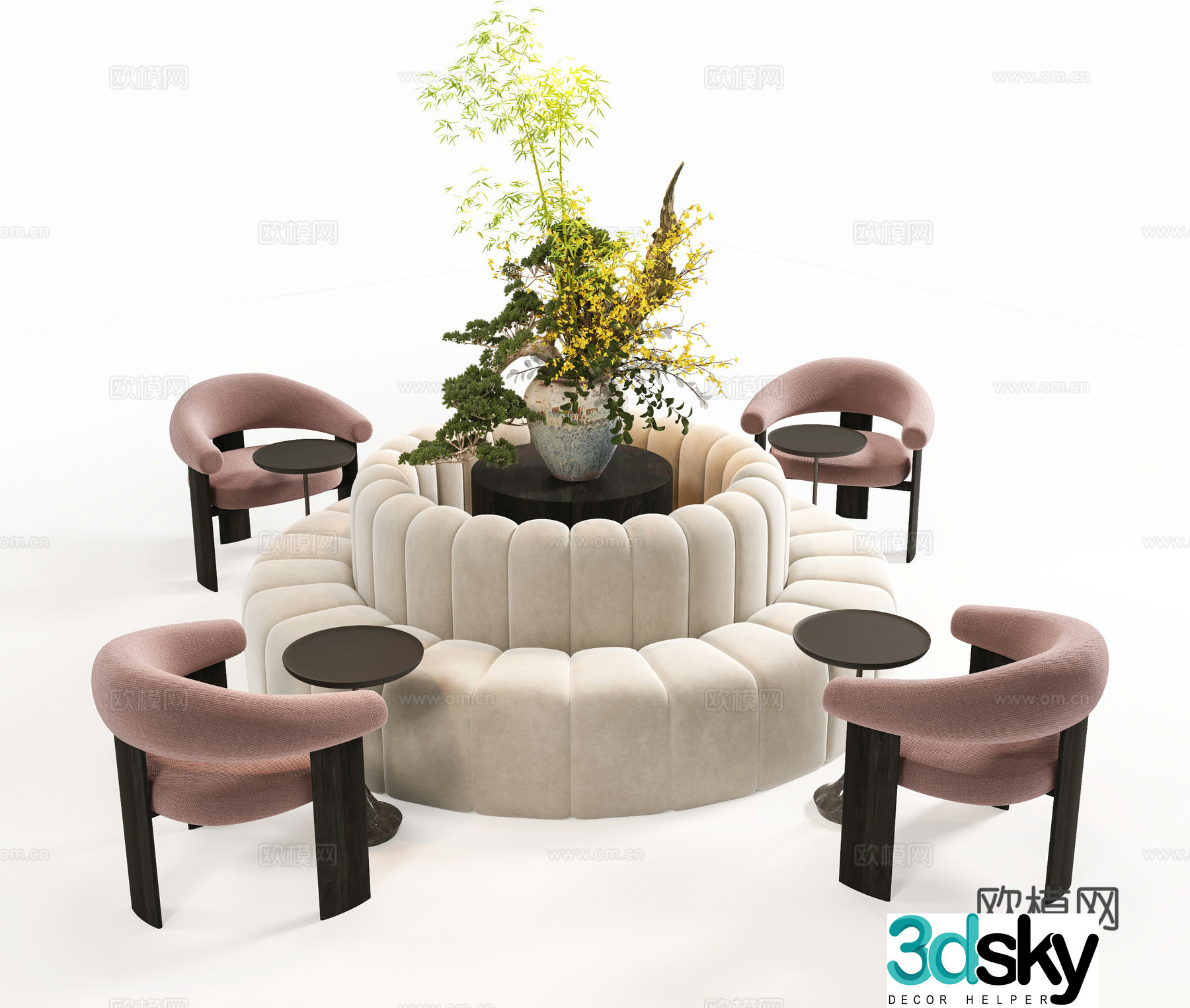 Office sofa lobby sofa 3d model