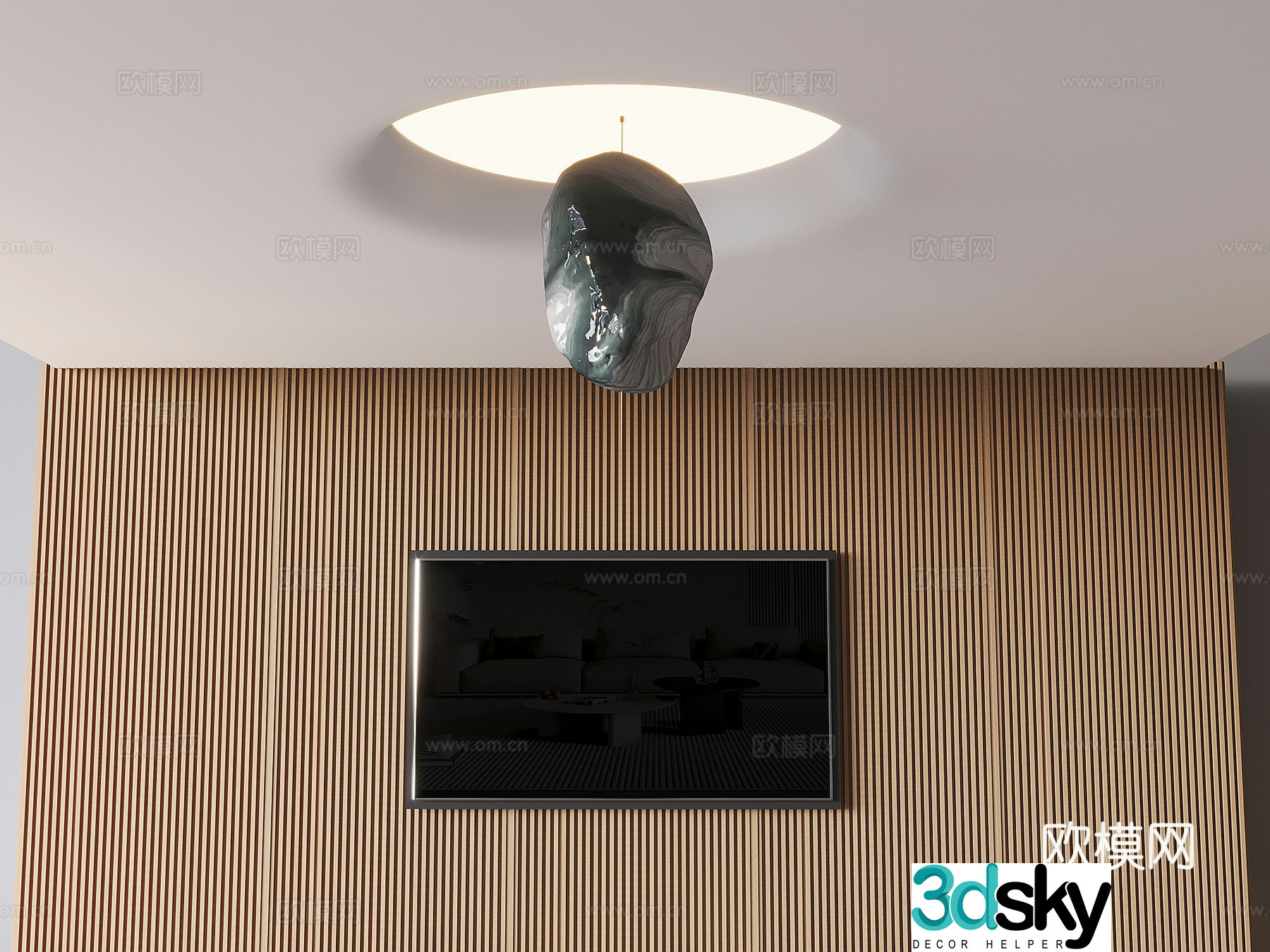 Soft film ceiling round luminous light film ceiling 3d model