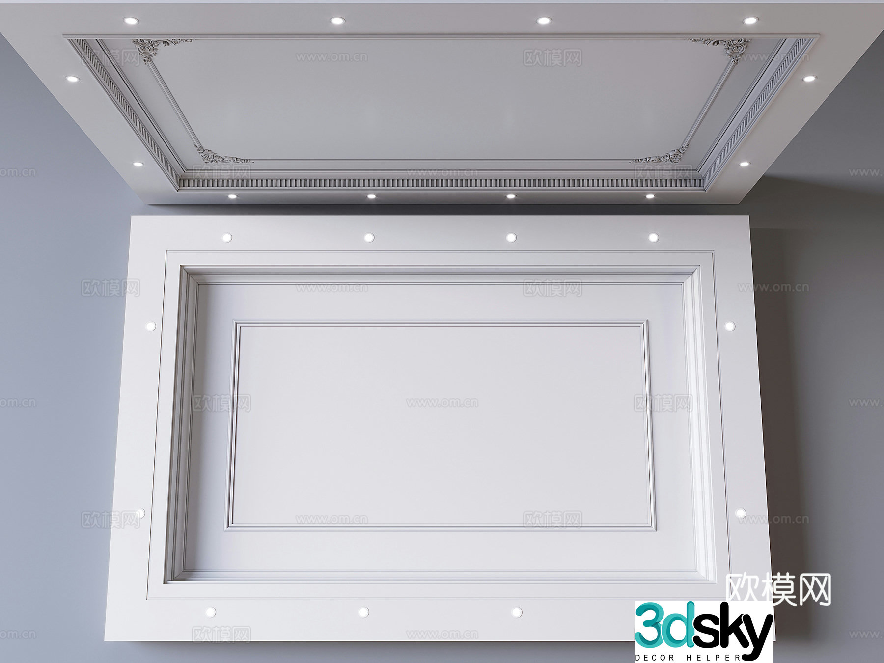 French ceiling square ceiling 3d model