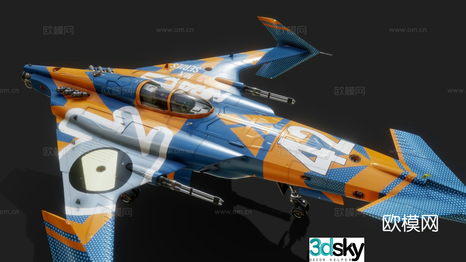 racing spaceship fighter 3d model