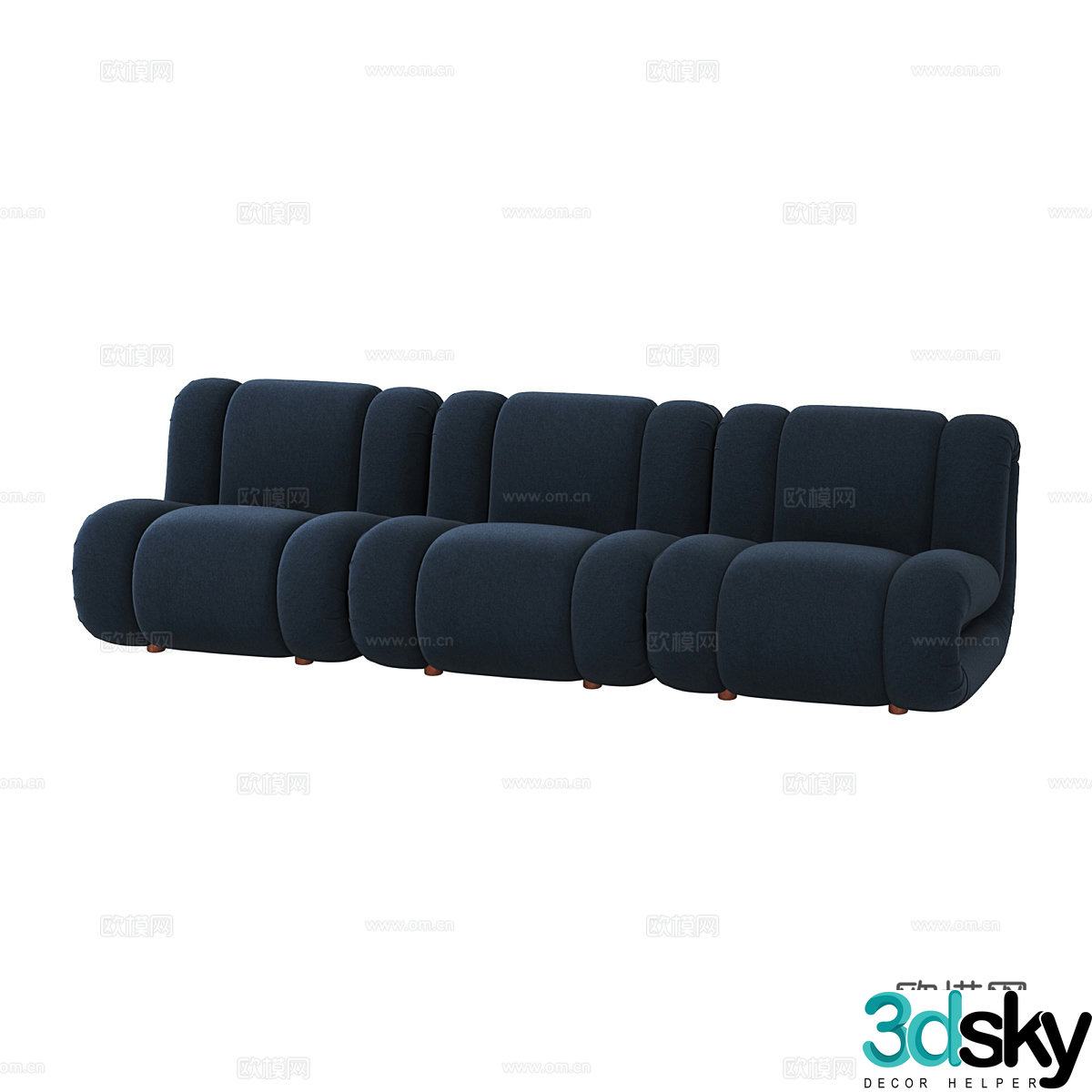 Modern multi-seater sofa 3d model