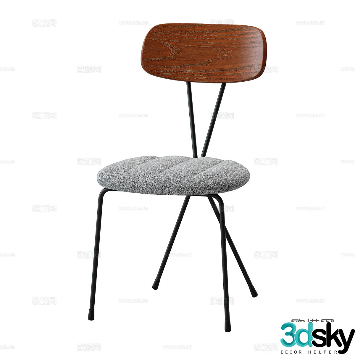 Nordic chair dining chair 3d model