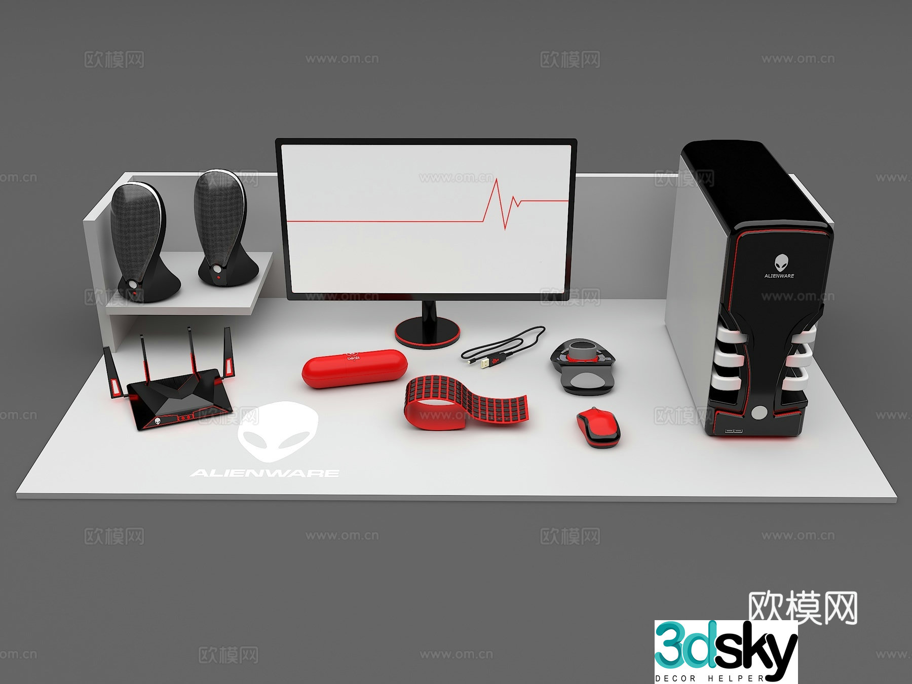Desktop computer host mouse 3d model