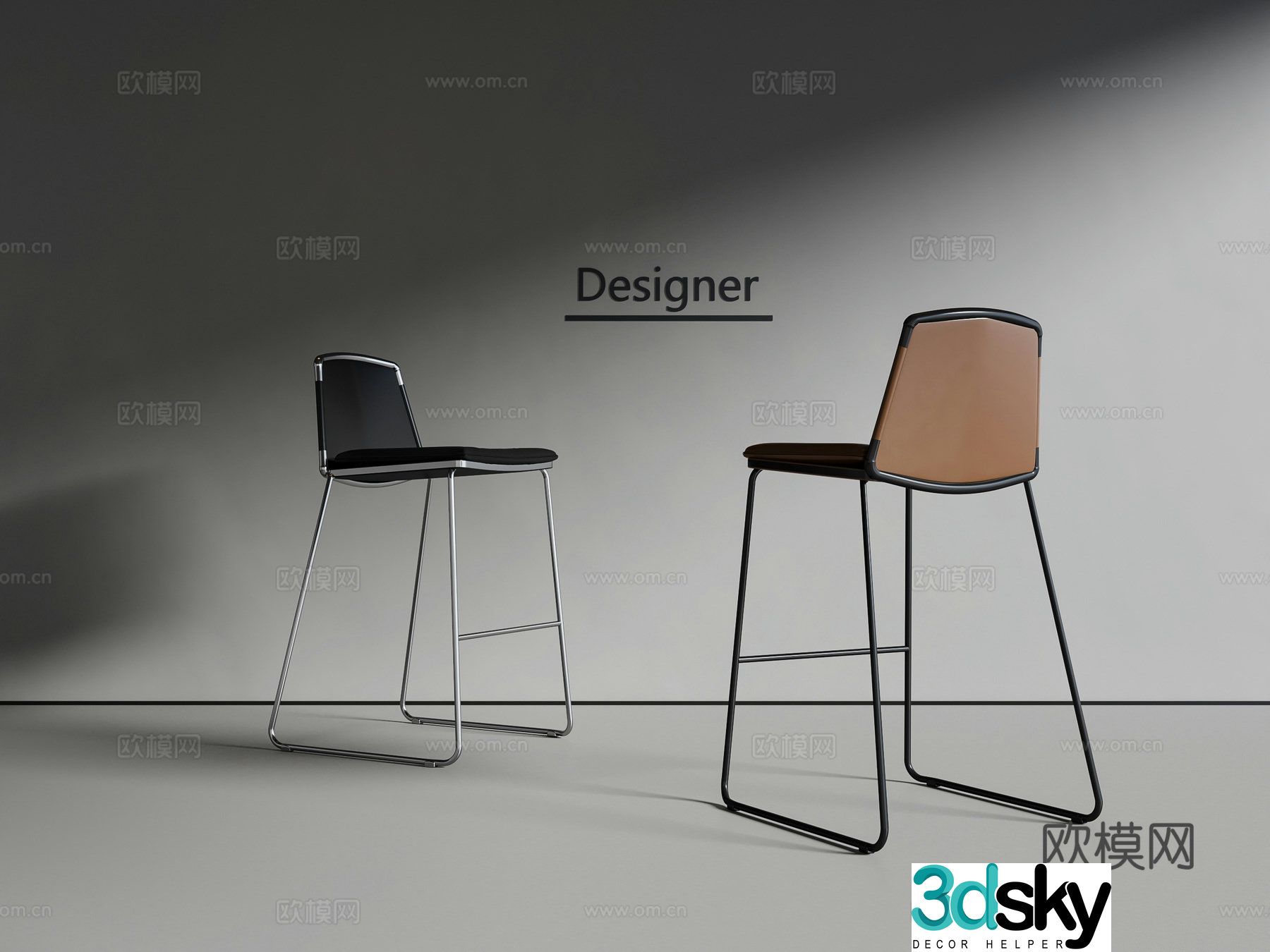 bar stool bar stool high stool 3d model